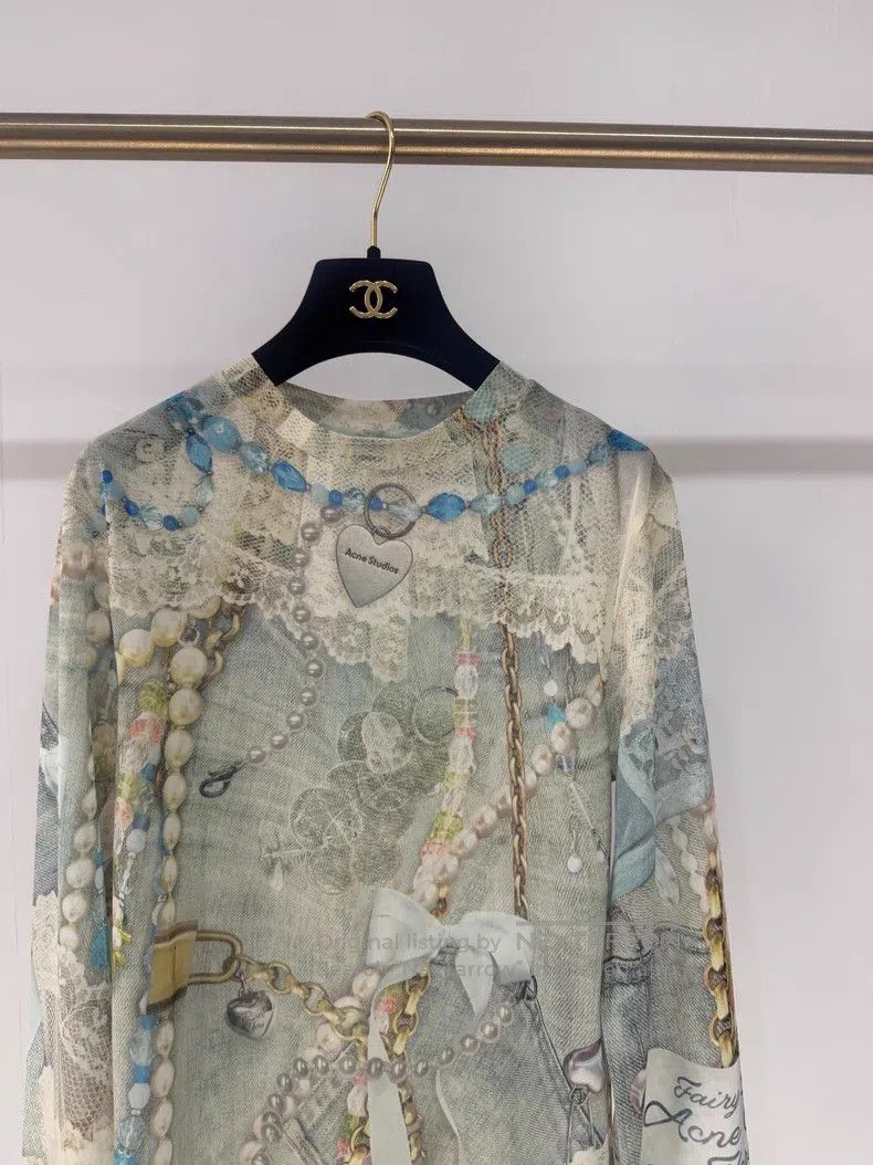 Acne Studios Acne Studios Jewelry Chain Print Round Neck Long Sleeve T- Size XS / US 0-2 / IT 36-38 - 3 Thumbnail