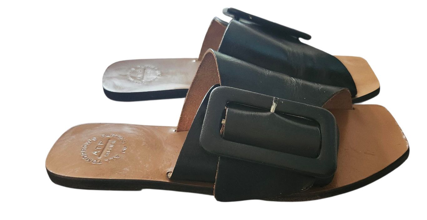 ATP Atelier ATP ATELIER Women's Ceci flat Sandals Black Size US 7.5 / IT 37.5 - 5 Thumbnail