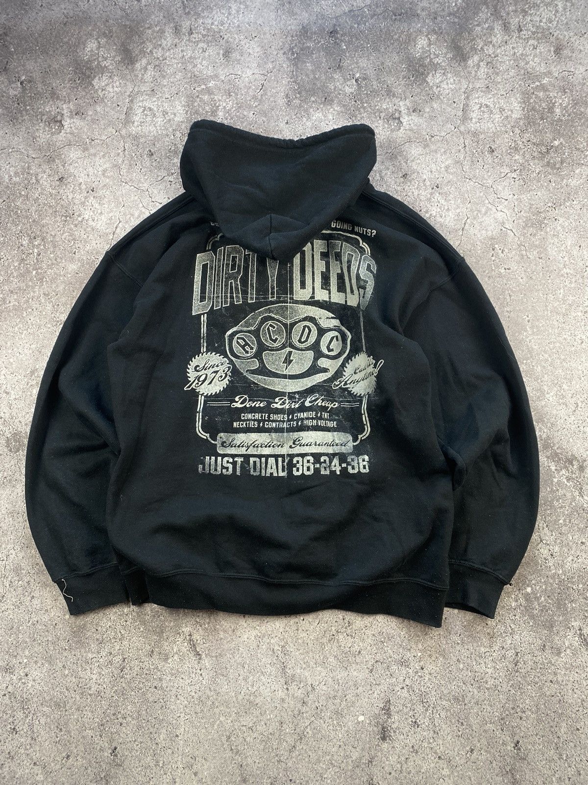 AC/DC × Band Tees Vintage 00’s Y2K AC/DC Album Promo faded black Zip Hoodie Size US L / EU 52-54 / 3 - 1 Thumbnail