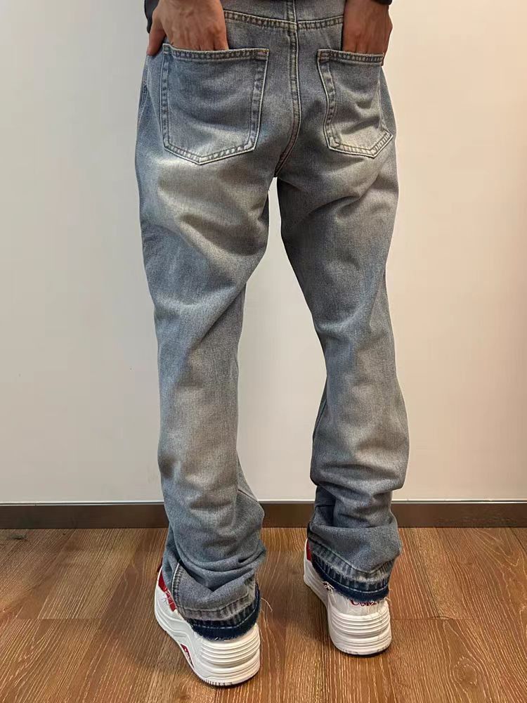Japanese Brand × Jean Street Y2K Washed Fringed Raw Hem Micro Flare Jeans Size US 30 / EU 46 - 1 Thumbnail