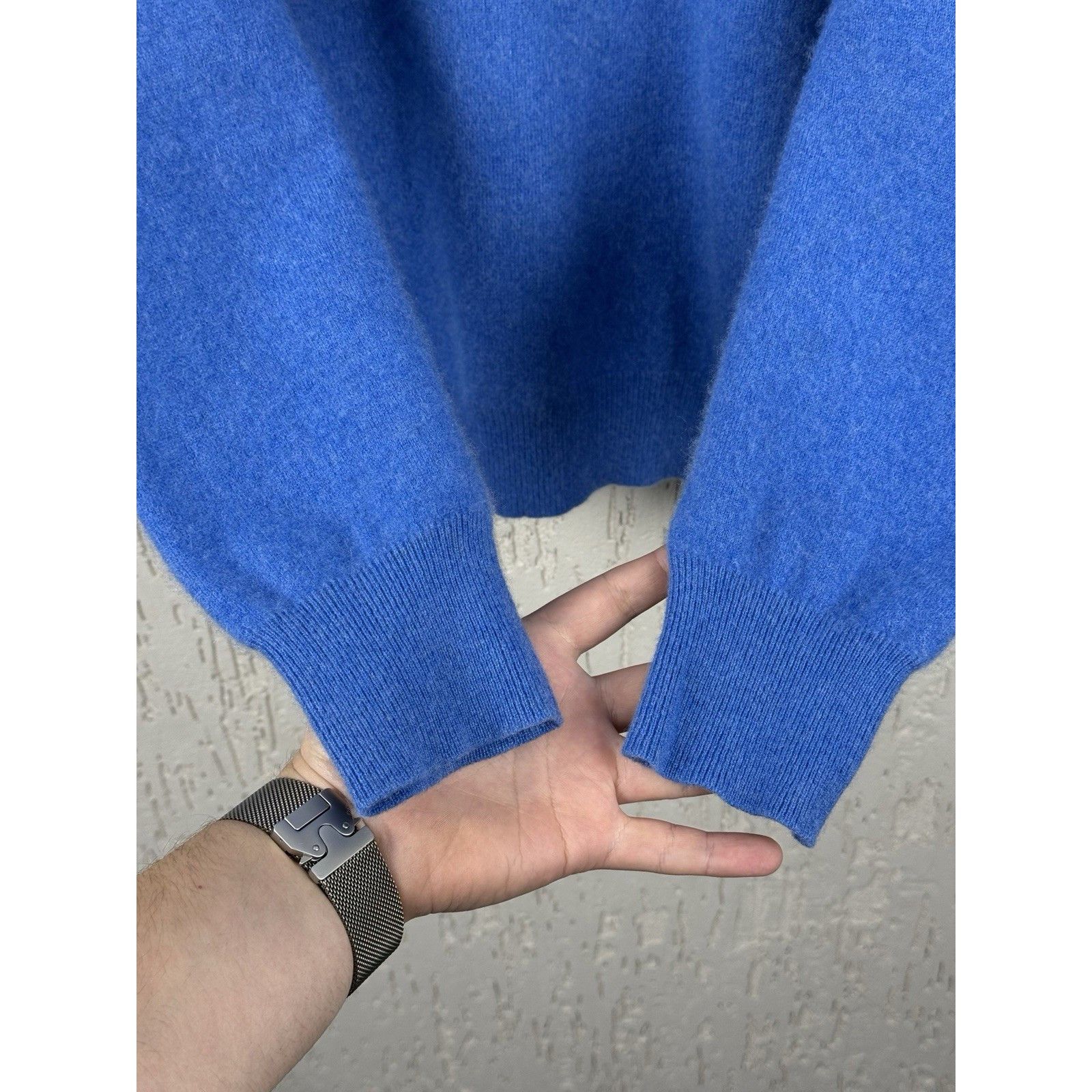 Brunello Cucinelli BRUNELLO CUCINELLI Blue Long-Sleeved Sweater Cashmere Polo S Size US XL / EU 56 / 4 - 6 Thumbnail