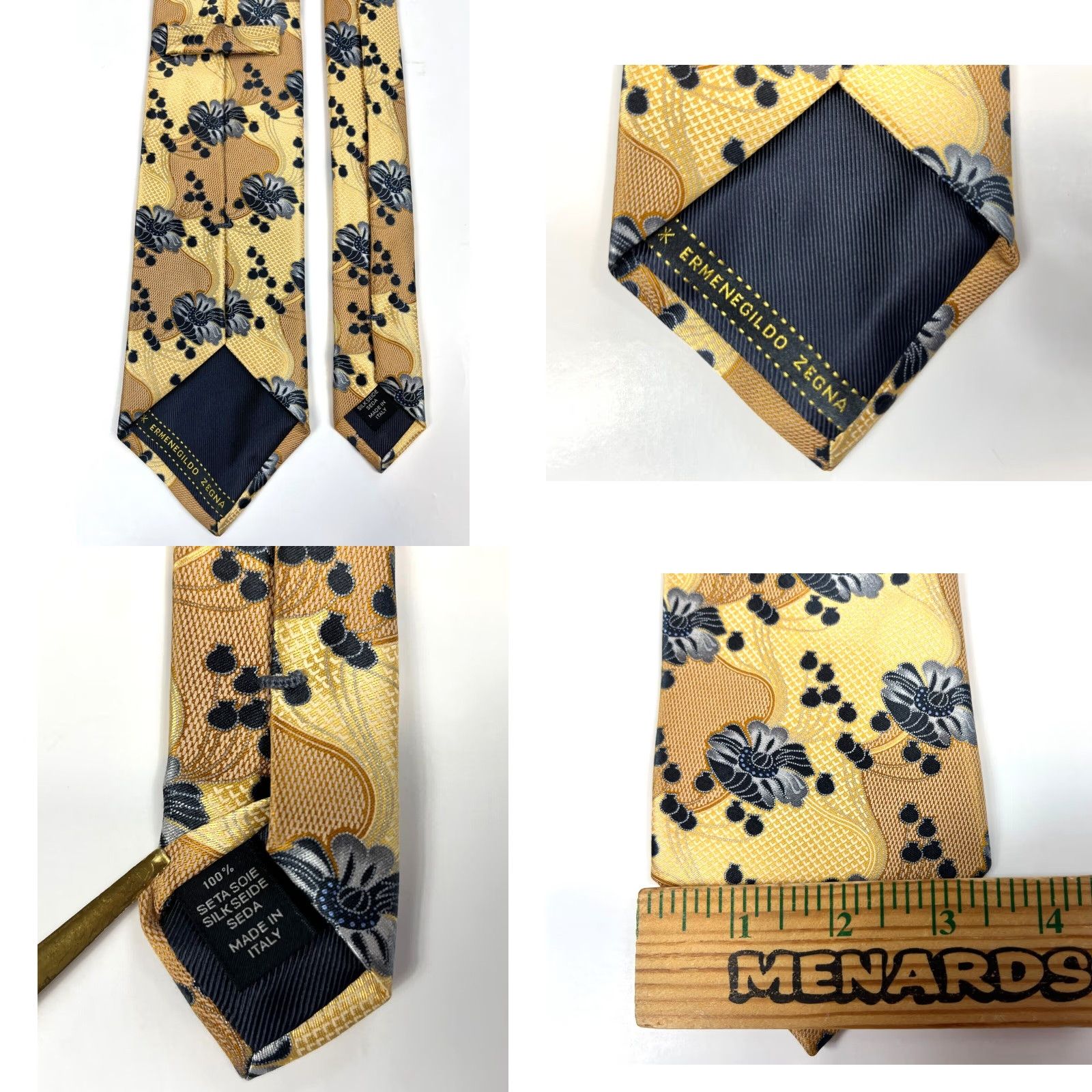 Ermenegildo Zegna VINTAGE Ermenegildo Zegna Men's Luxury Silk Tie Floral Made in Italy Size ONE SIZE - 8 Thumbnail
