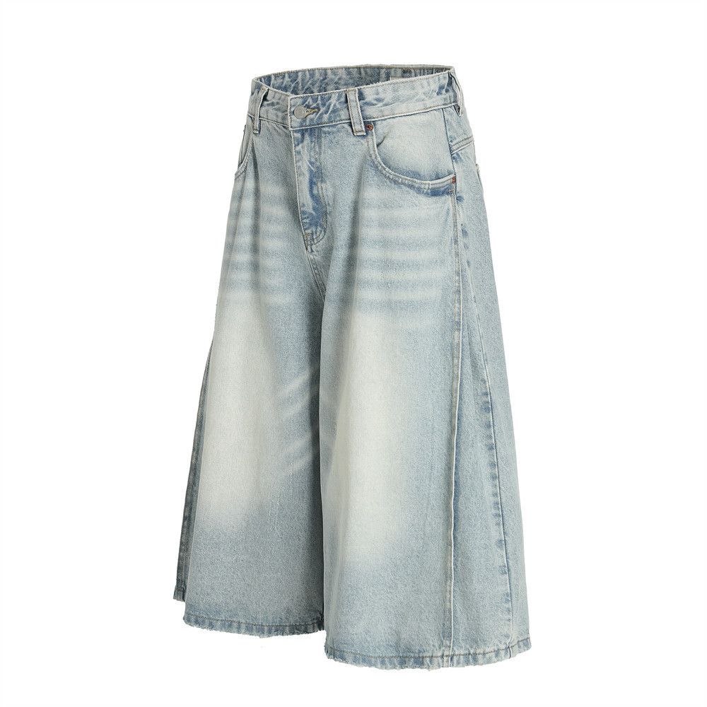 Japanese Brand × Jean Men's high street punk distressed washed denim shorts Size US 32 / EU 48 - 2 Thumbnail