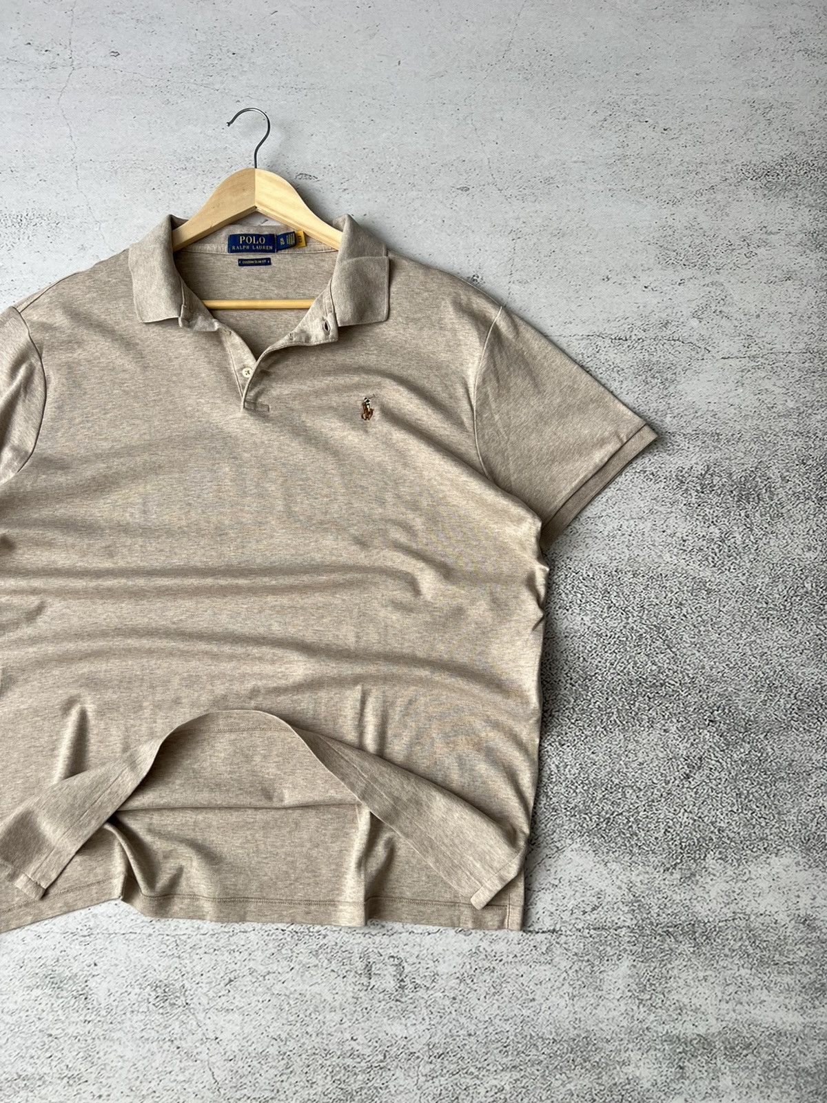 Polo Ralph Lauren 💥 Ralph Lauren Sand Polo Shirt XL – Embroidered Logo Size US XL / EU 56 / 4 - 2 Thumbnail