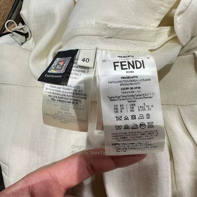 Fendi Fendi Linen Double F Embroidered Casual Trousers Size 26" / US 2 / IT 38 - 4 Thumbnail