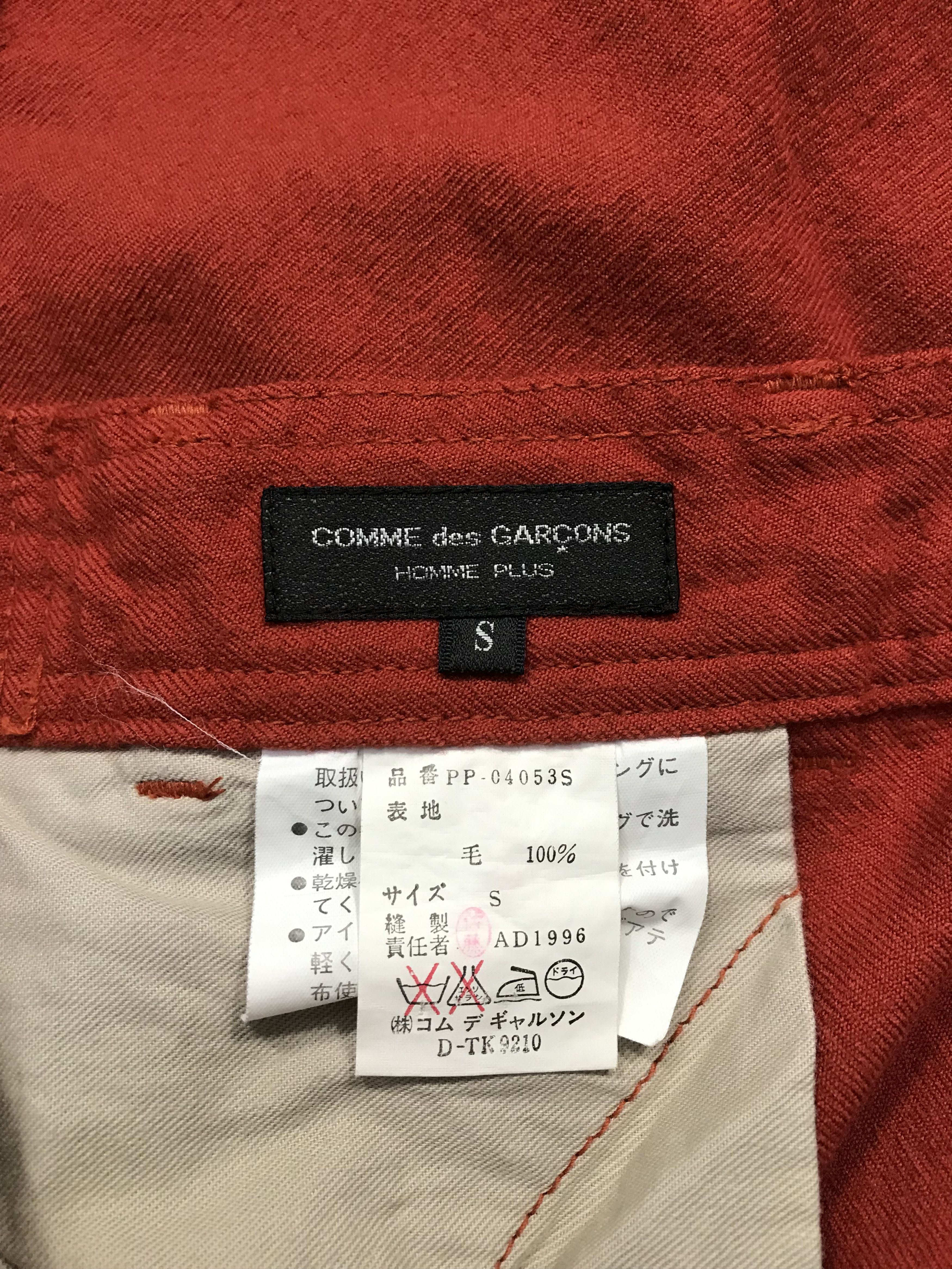 Comme des Garcons × Japanese Brand Comme Des Garcon Homme Plus Red Slack Pant Trouser Size US 30 / EU 46 - 7 Thumbnail
