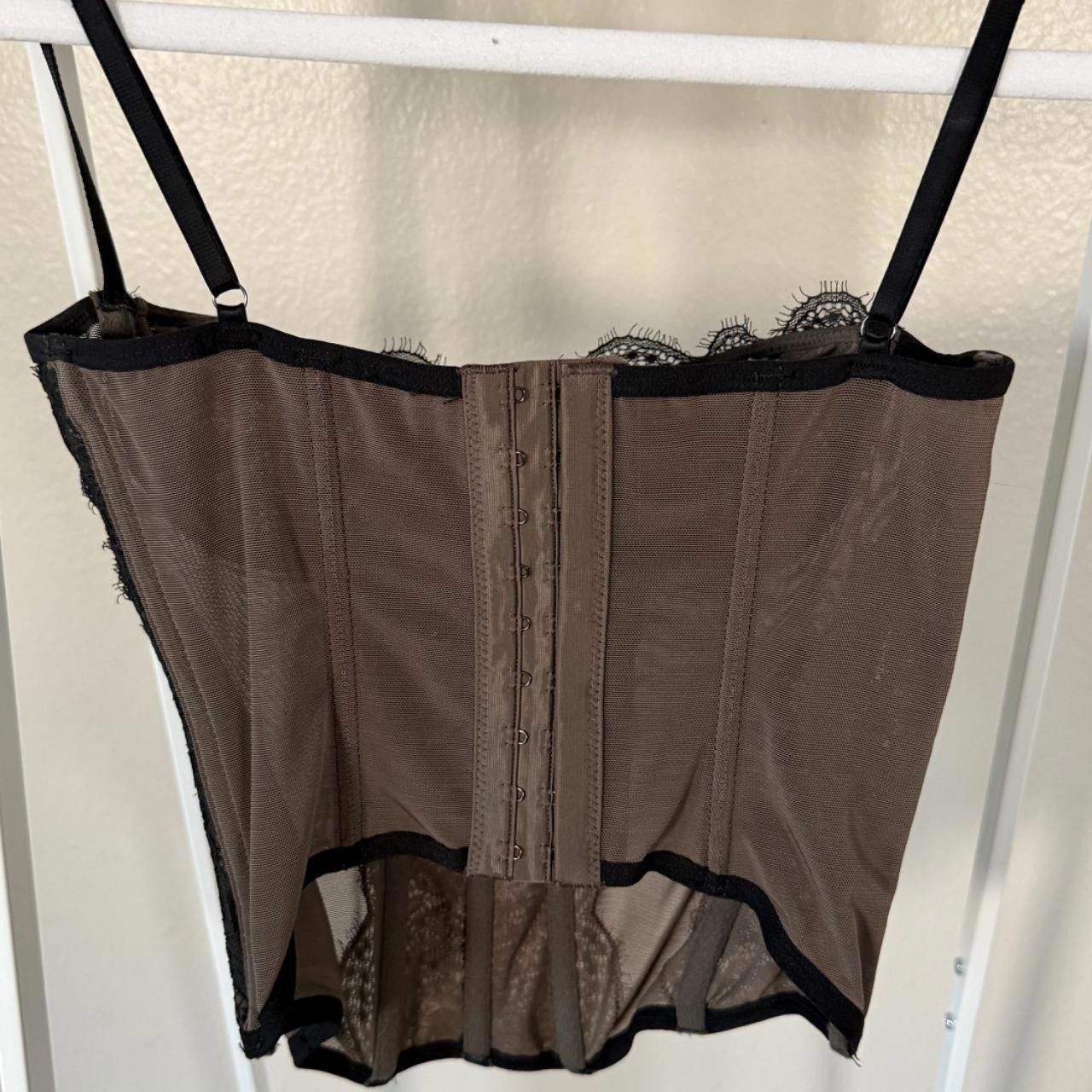 Urban Outfitters black and tan mesh lacy corset top🖤🤎 Size M / US 6-8 / IT 42-44 - 3 Thumbnail
