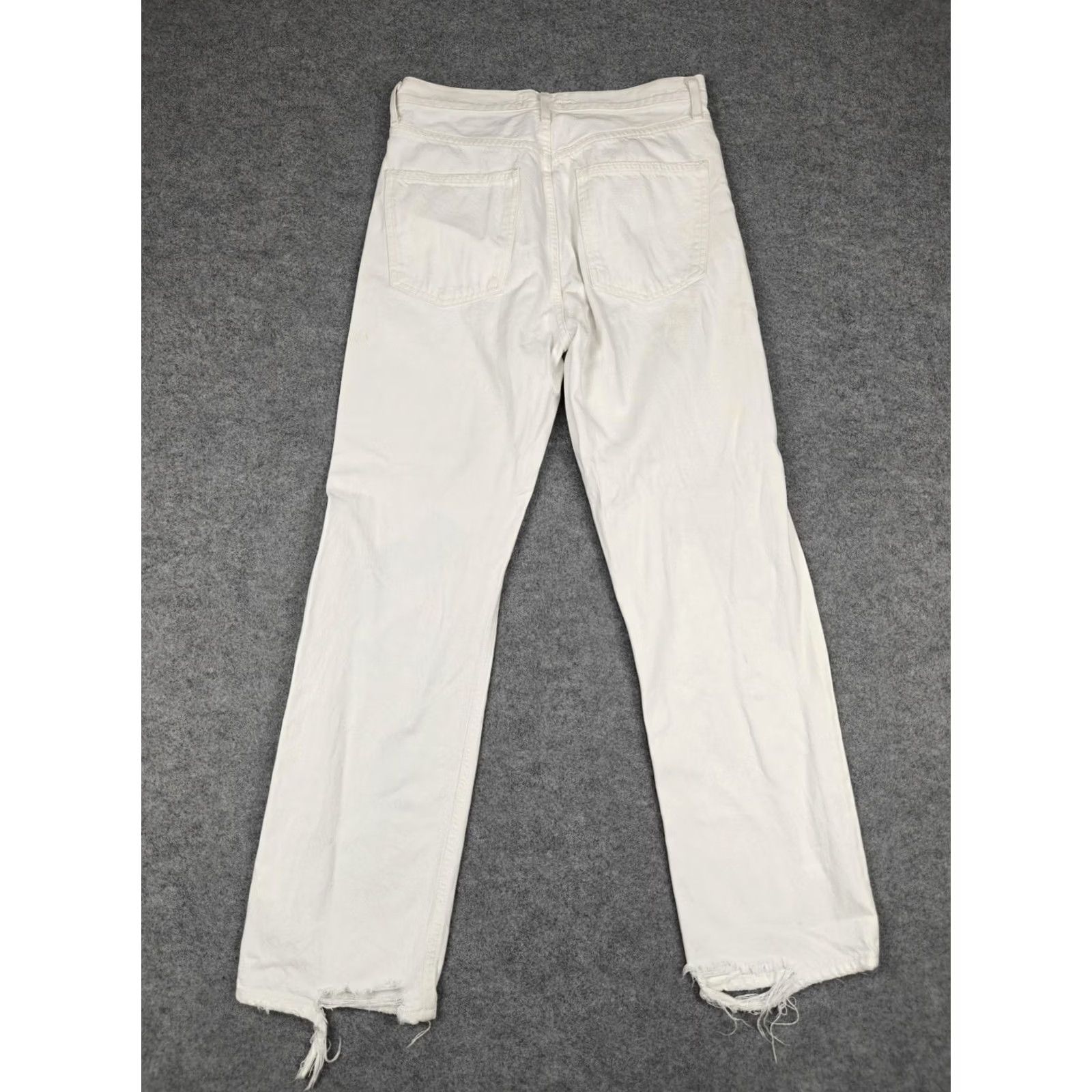 Agolde AGOLDE Jeans Womens 90s Mid Rise Loose Fit 27 White Light Wash Distressed Denim 5-Pocket Button, 100% Cotton, Vintage No, Fall, 28.5 Inseam, Womens Size 27" / US 4 / IT 40 - 7 Thumbnail