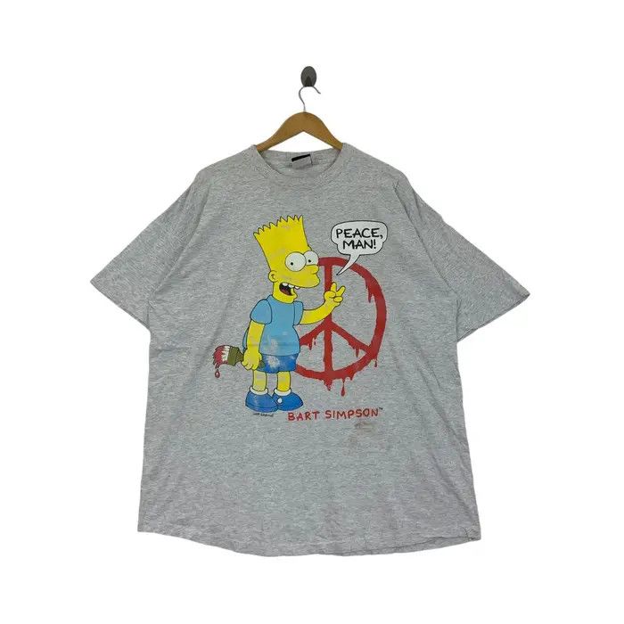 Vintage Vintage THE SIMPSON BART Graffiti Peace Baggy Tee Shirt Size US XL / EU 56 / 4 - 1 Thumbnail