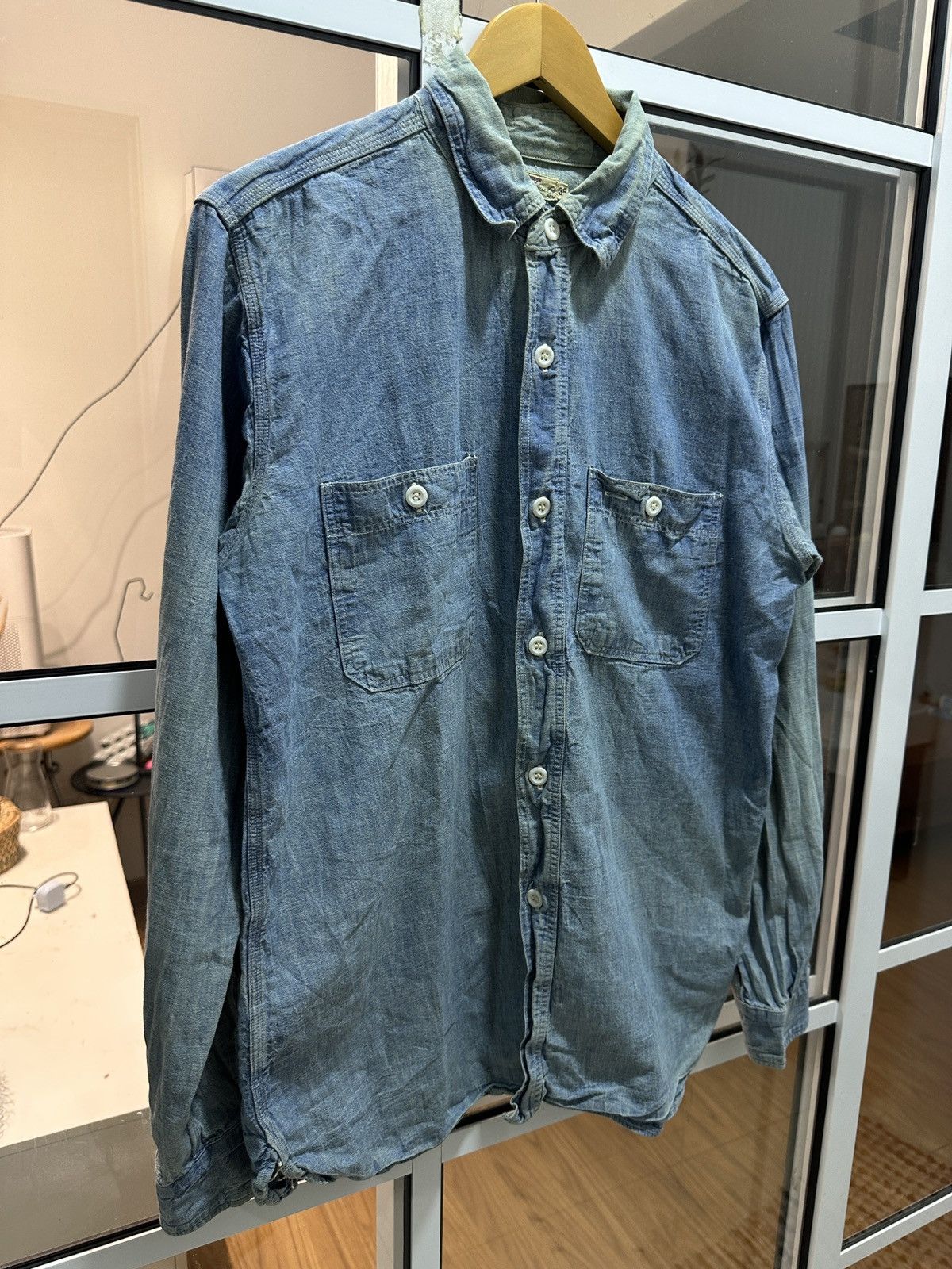 Warehouse Warehouse Japan Selvedge Denim Work Shirt Size US L / EU 52-54 / 3 - 3 Thumbnail