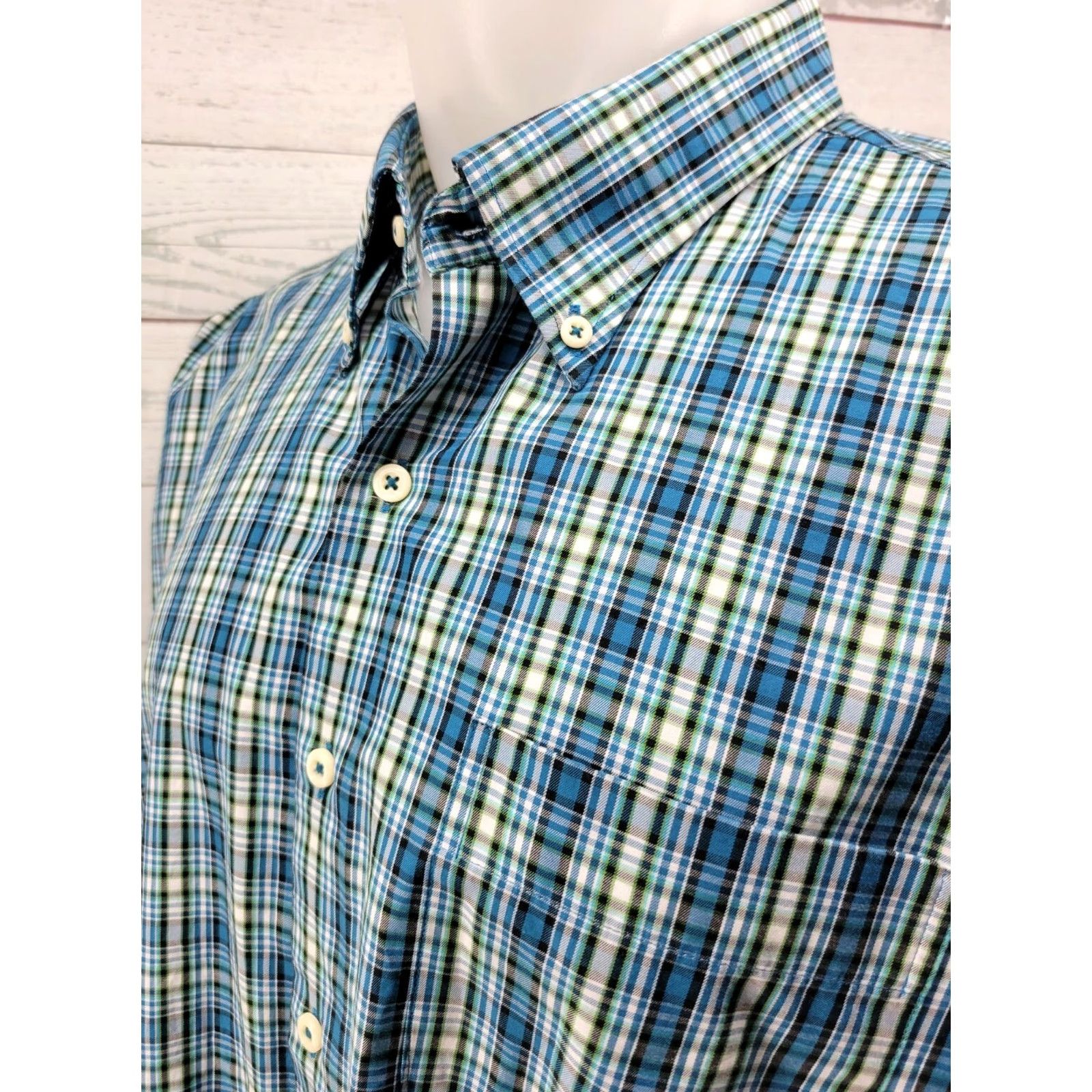 Peter Millar VINTAGE Peter Millar Long Sleeved Button Up Shirt Blue Plaid XXL Size US XXL / EU 58 / 5 - 3 Thumbnail