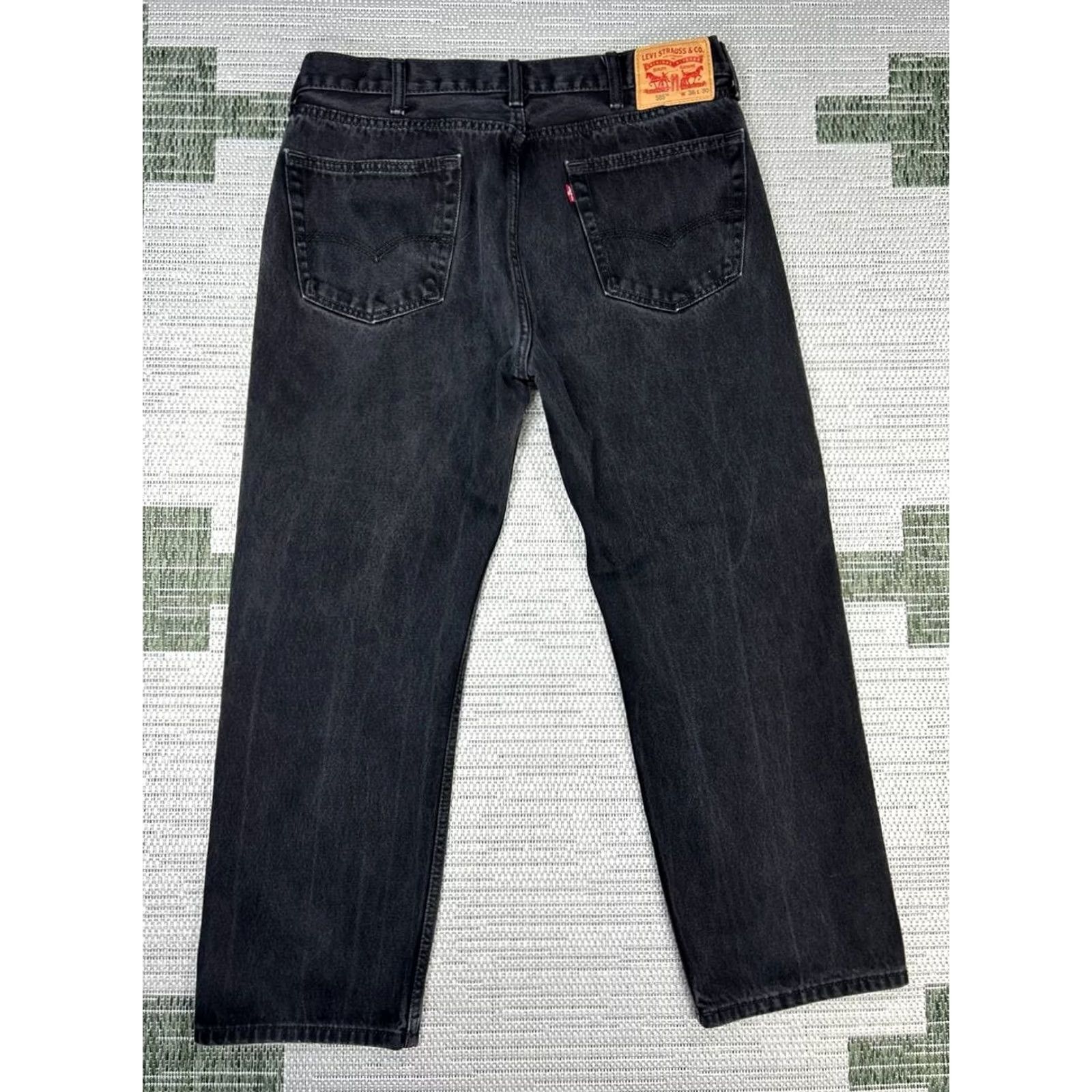 Levi's Levi's 505 Jeans Mens 36 Blue Denim Logo Button Zip Straight Mid Rise 27 Inseam 5-Pocket Regular Fit Jeans Mens Blue Size US 36 / EU 52 - 2 Thumbnail