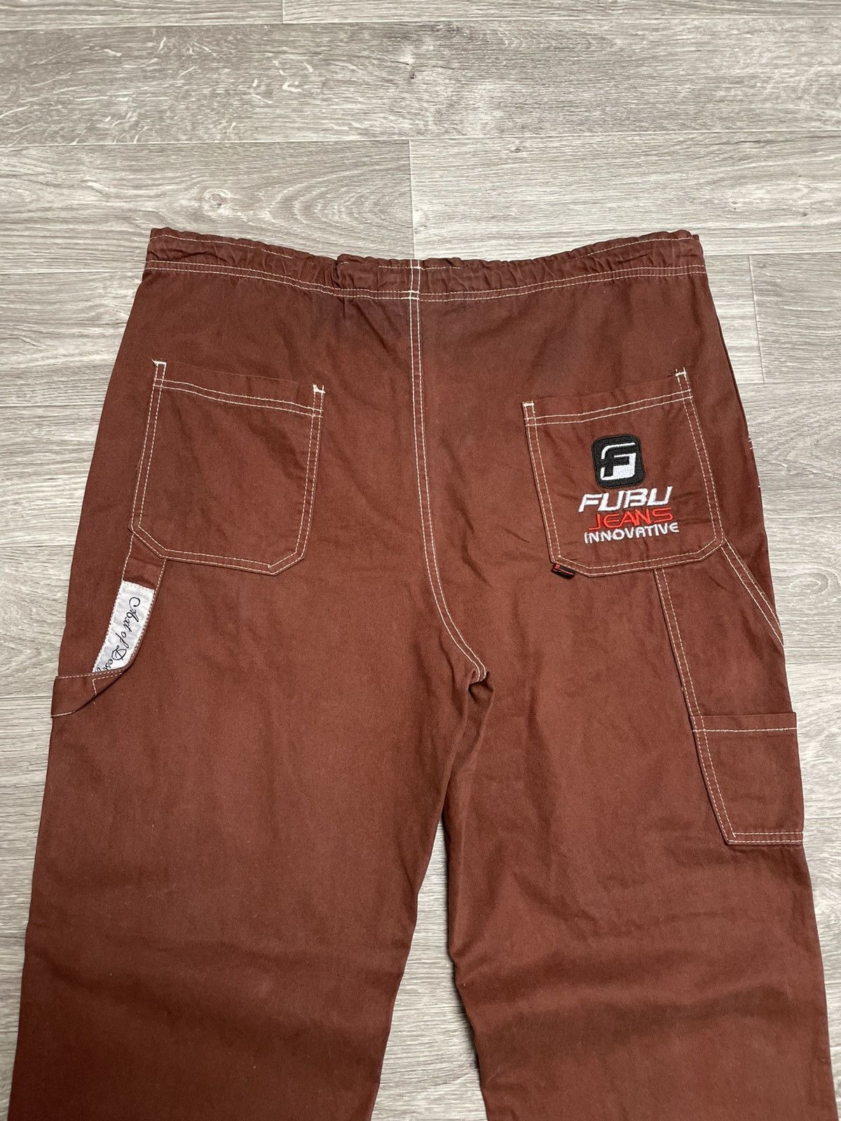 Fubu Vintage FUBU Brown Carpenter Pants Rap 90s Size US 35 - 15 Thumbnail
