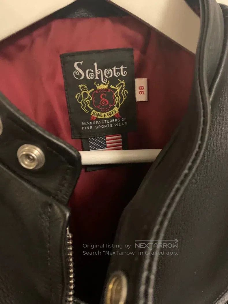 Schott Schott Retro stand-up collar motorcycle leather jacket Size US M / EU 48-50 / 2 - 4 Thumbnail