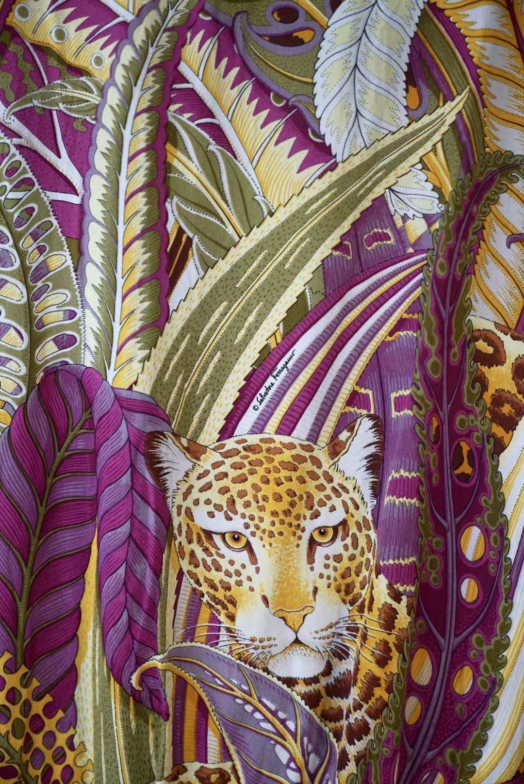 Salvatore Ferragamo Ferragamo Vintage Tropical Jungle Cheetah Silk Top Size L / US 10 / IT 46 - 3 Thumbnail