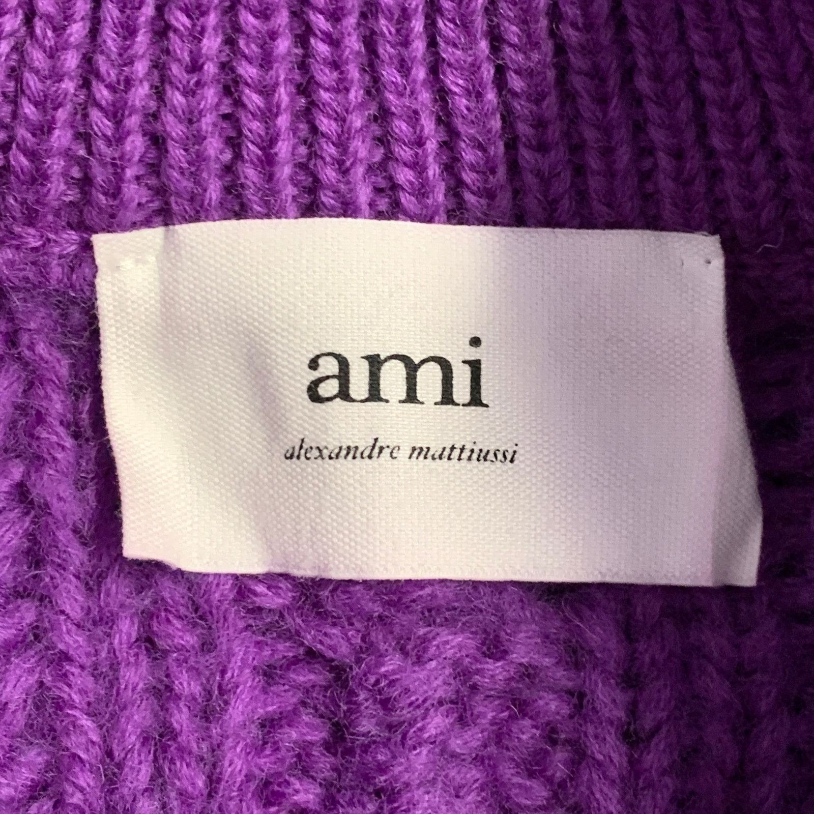 AMI Size S Purple Wool Cable Knit Crew Neck Sweater Size S / US 4 / IT 40 - 5 Thumbnail