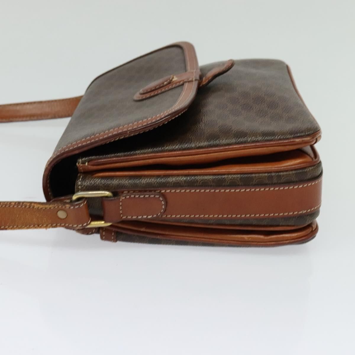 Celine CELINE Macadam Canvas Shoulder Bag Pvc Leather Brown Gold Size ONE SIZE - 4 Thumbnail