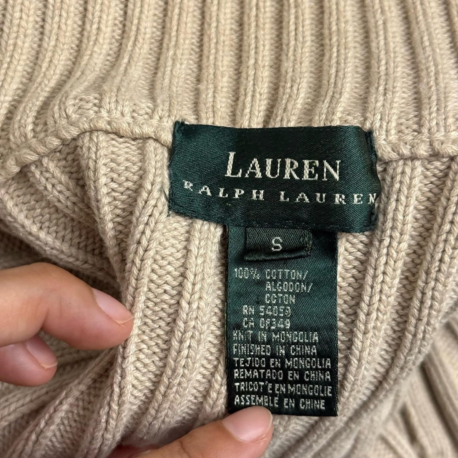 Lauren Ralph Lauren Heavy Weight cable Knit Ralph Lauren Ivory Zip Up Sweater Size S / US 4 / IT 40 - 7 Thumbnail