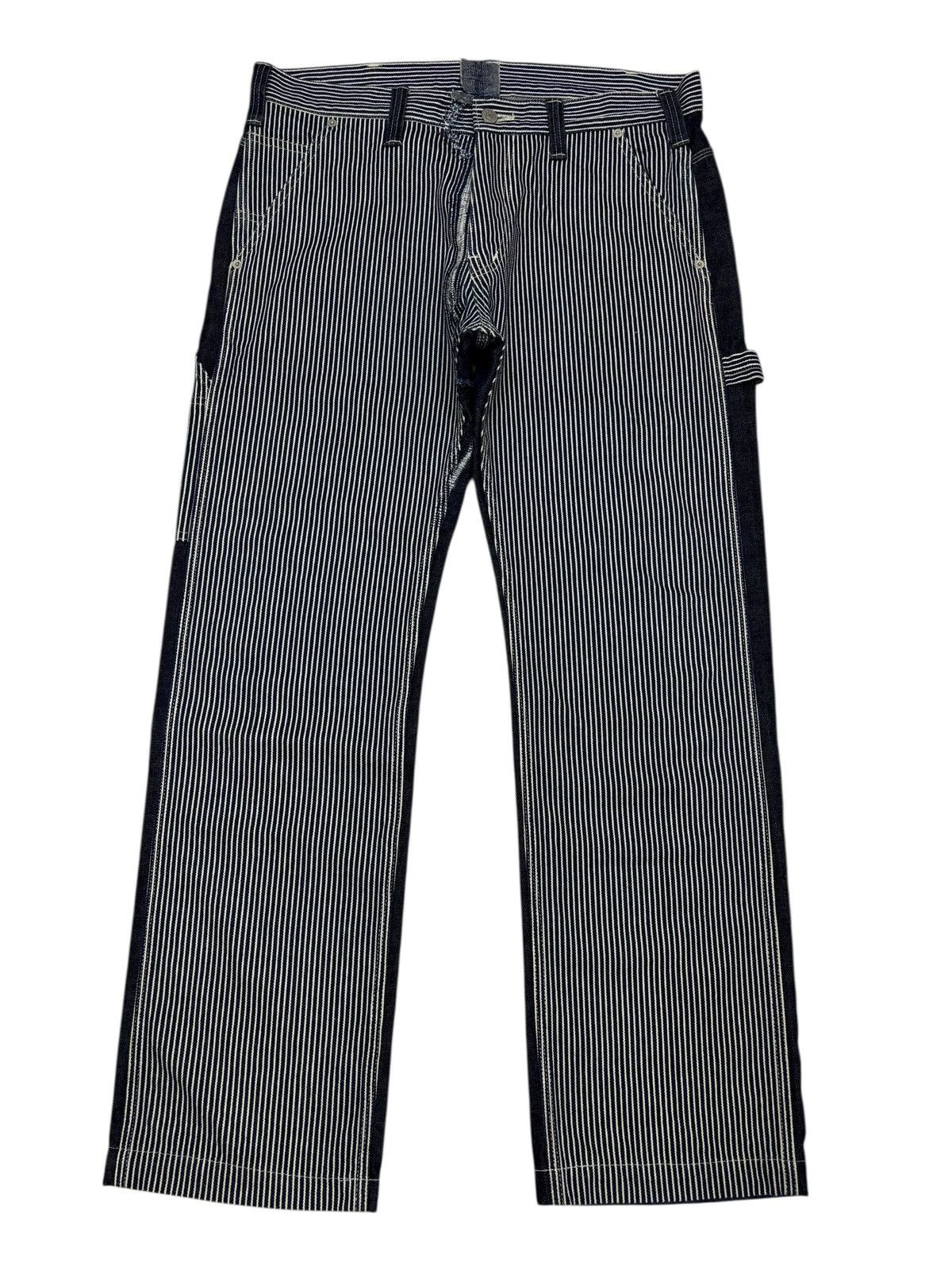 KOJIMA GENES 🔥KOJIMA GENES HICKORY STRIPE WORKWEAR BLUE JEANS Size US 36 / EU 52 - 7 Thumbnail