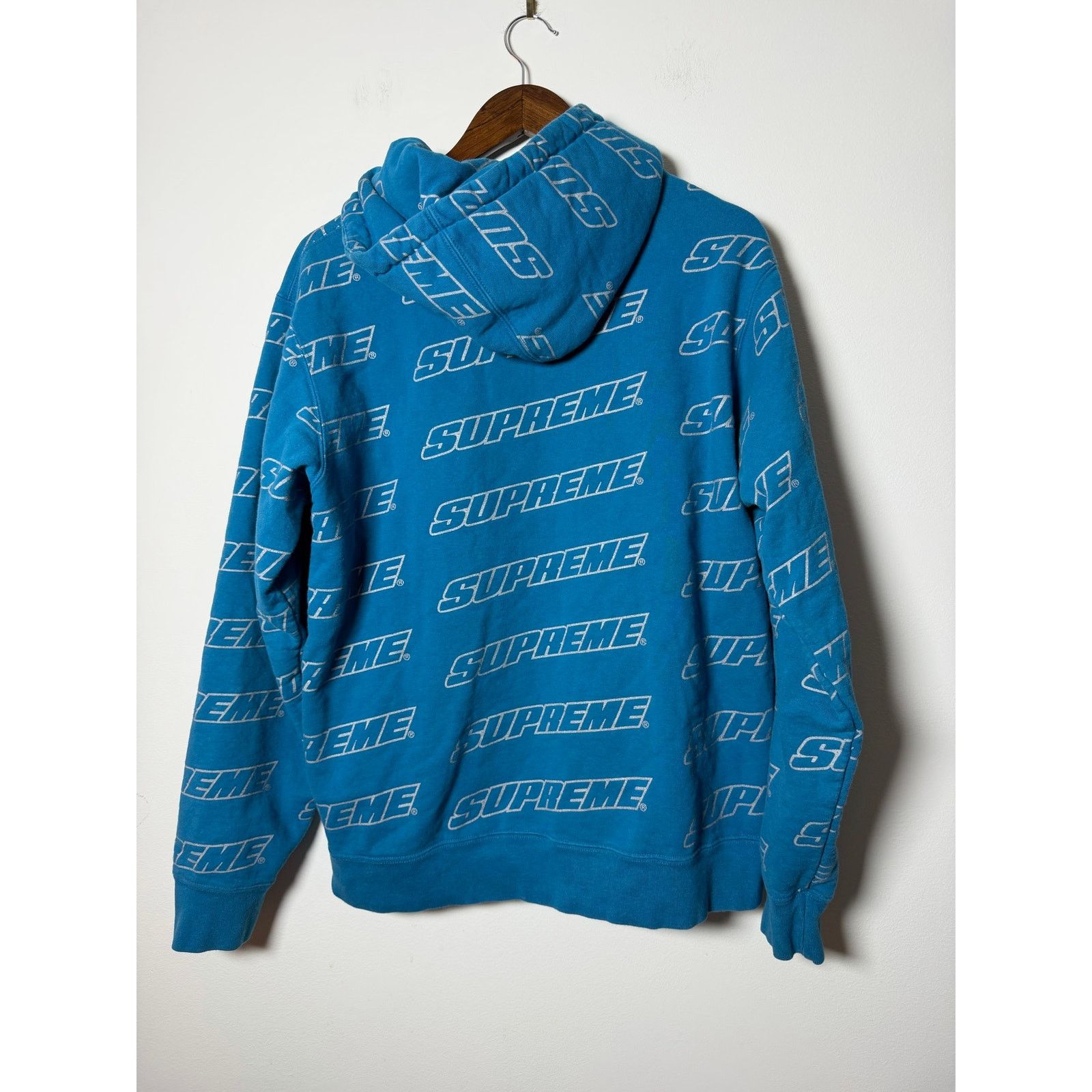 Supreme Supreme Repeat Zip Up Hoodie SS18 Dark Aqua Size US L / EU 52-54 / 3 - 3 Thumbnail