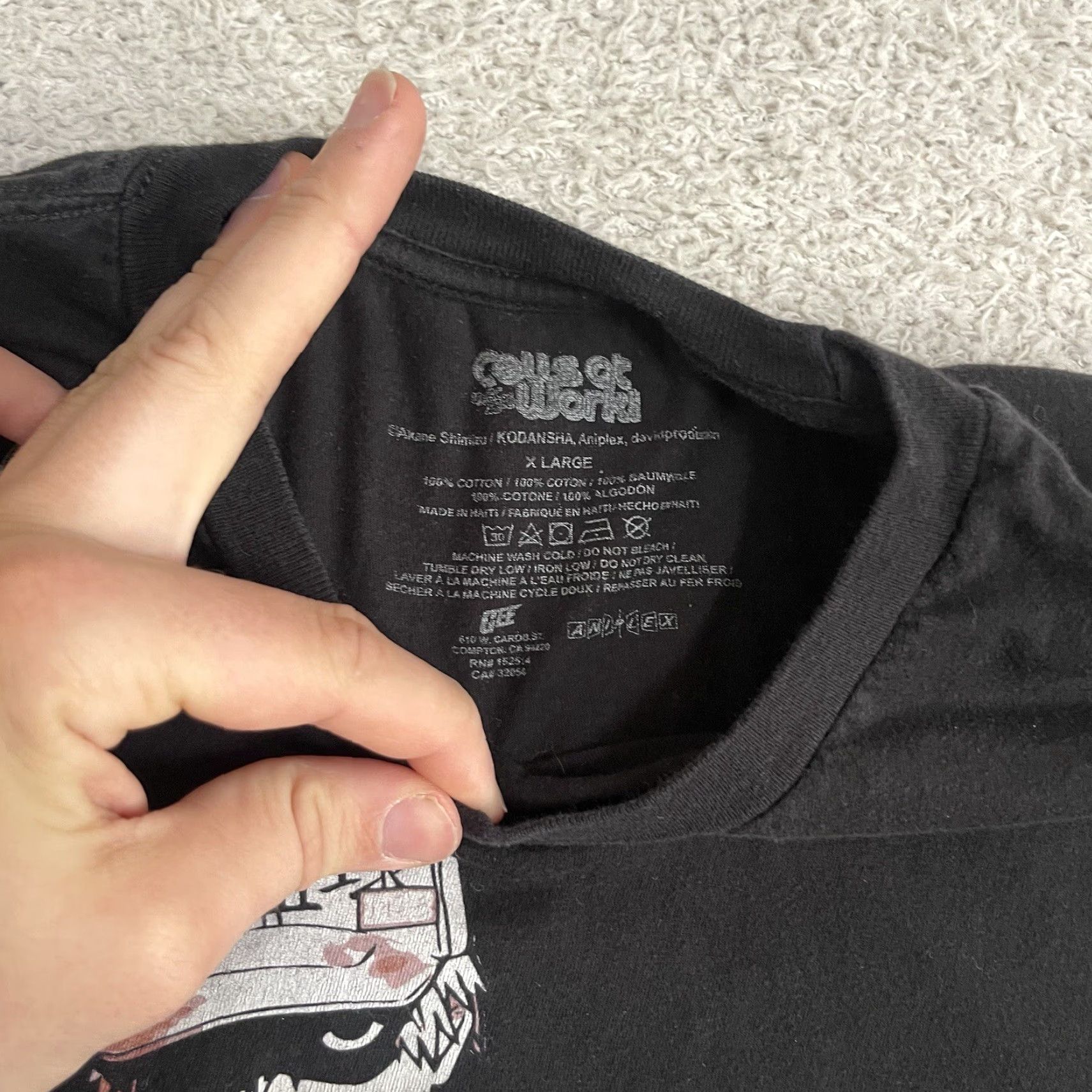 Vintage Cells At Work Anime T-Shirt Mens XL Black Germ Free Zone Japanese Y2K Emo Goth Size US XL / EU 56 / 4 - 3 Thumbnail