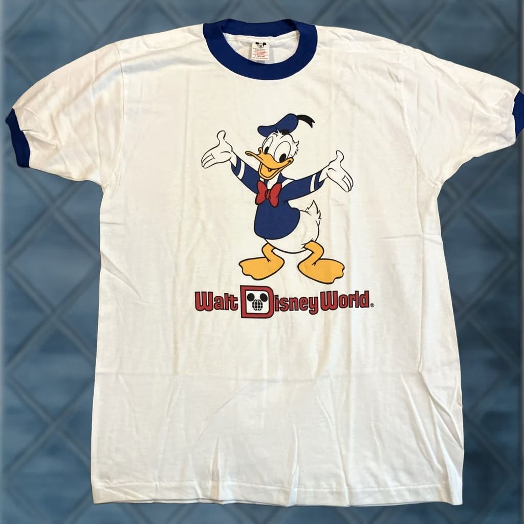 Disney VINTAGE WALT DISNEY WORLD DONALD DUCK Ringer T Shirt Single Stitch NWOT L Size US L / EU 52-54 / 3 - 1 Thumbnail