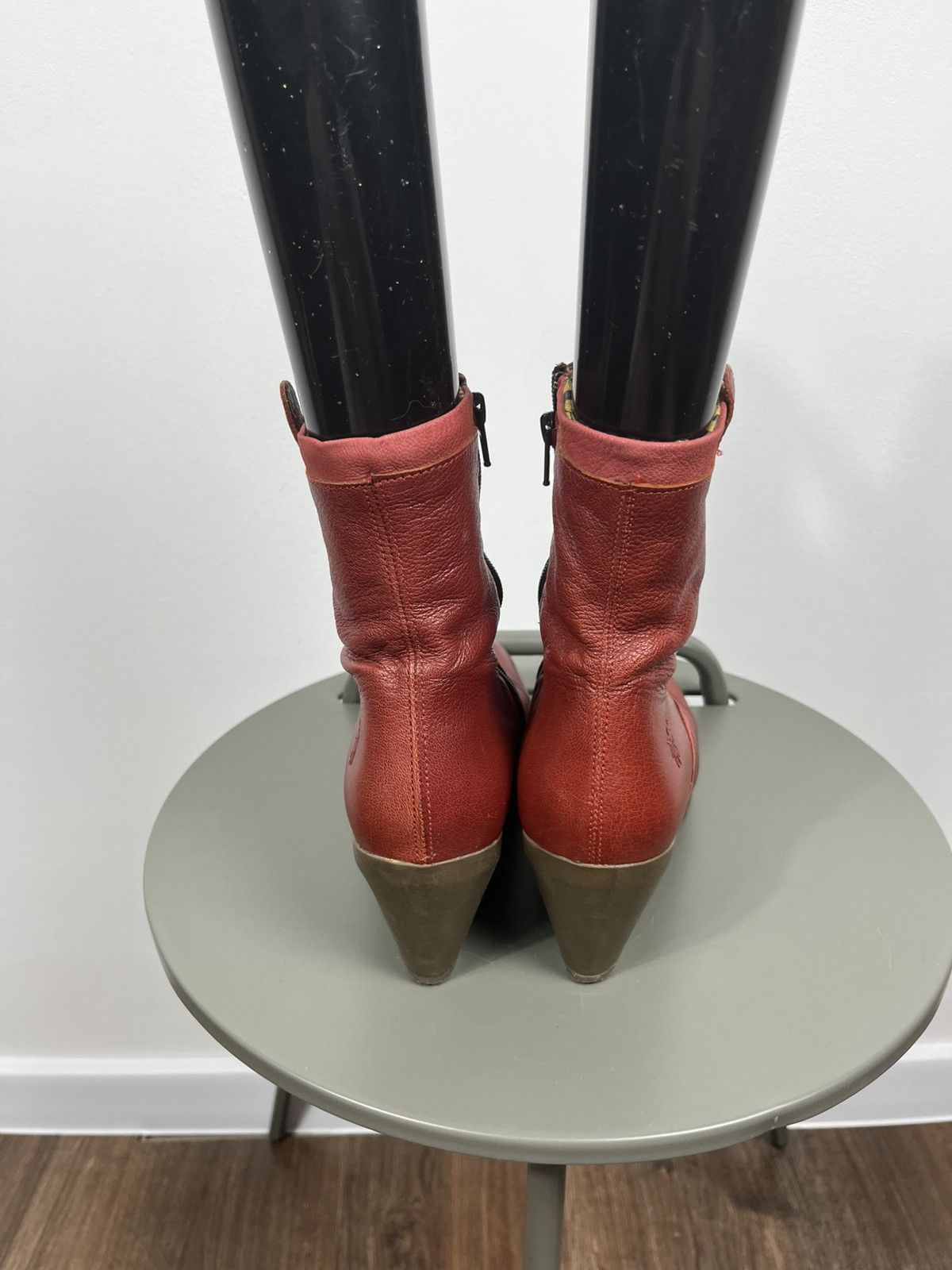 Fly London Fly London Womens Red Leather Mid Calf Heeled Boots EU 39 Size US 8 / IT 38 - 5 Thumbnail