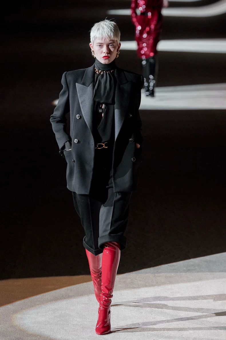 Saint Laurent Paris Saint Laurent Paris Fall/Winter 20 Satin Gun Neck Double B Size XS / US 0-2 / IT 36-38 - 7 Thumbnail