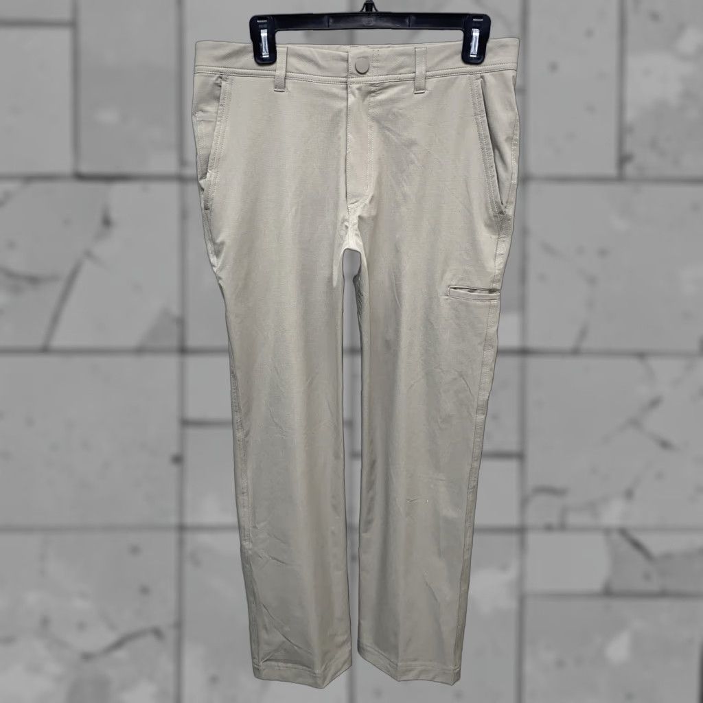 Vintage Rowm Golf Pants Mens Gray Polyester Zip Fly 32x30 Regular Inseam 30 Flat Front Casual Pants Size US 32 / EU 48 - 1 Thumbnail