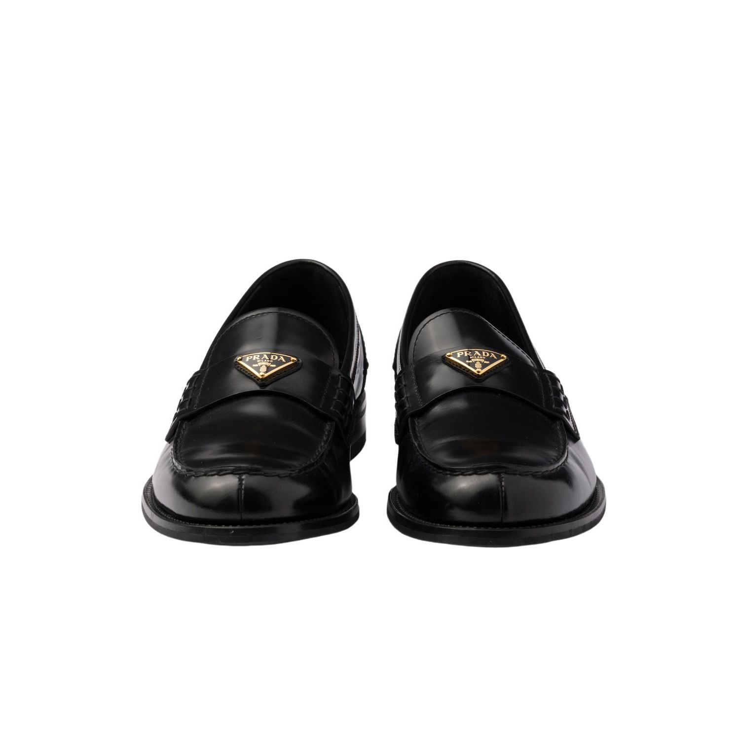 Prada PRADA $1200 Black Brushed Leather Loafers New And Authentic Size US 6.5 / EU 39-40 - 5 Thumbnail