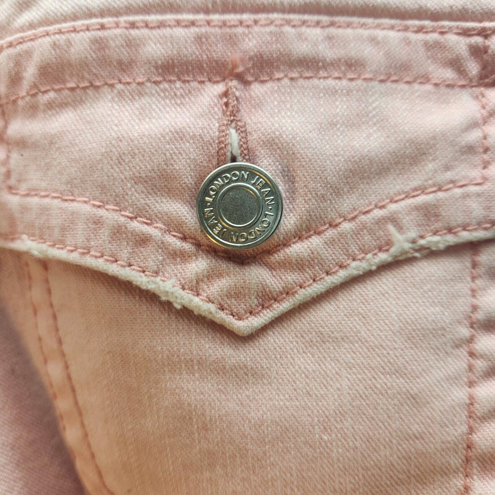 Designer Vintage London Jean Stretch Pink Flare Legged Jeans Size 12 Size 34" / US 12 / IT 48 - 7 Thumbnail