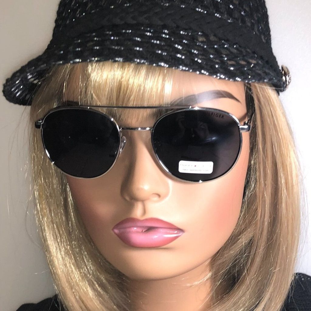 Tommy Hilfiger Tommy Hilfiger Silver Round Aviator Sunglasses Size ONE SIZE - 1 Thumbnail