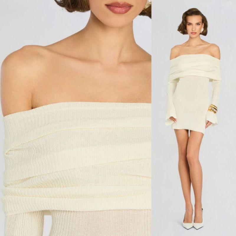 SER.O.YA SER.O.YA | NWT Galli Mini Dress in Eggshell Knit M Size M / US 6-8 / IT 42-44 - 2 Thumbnail