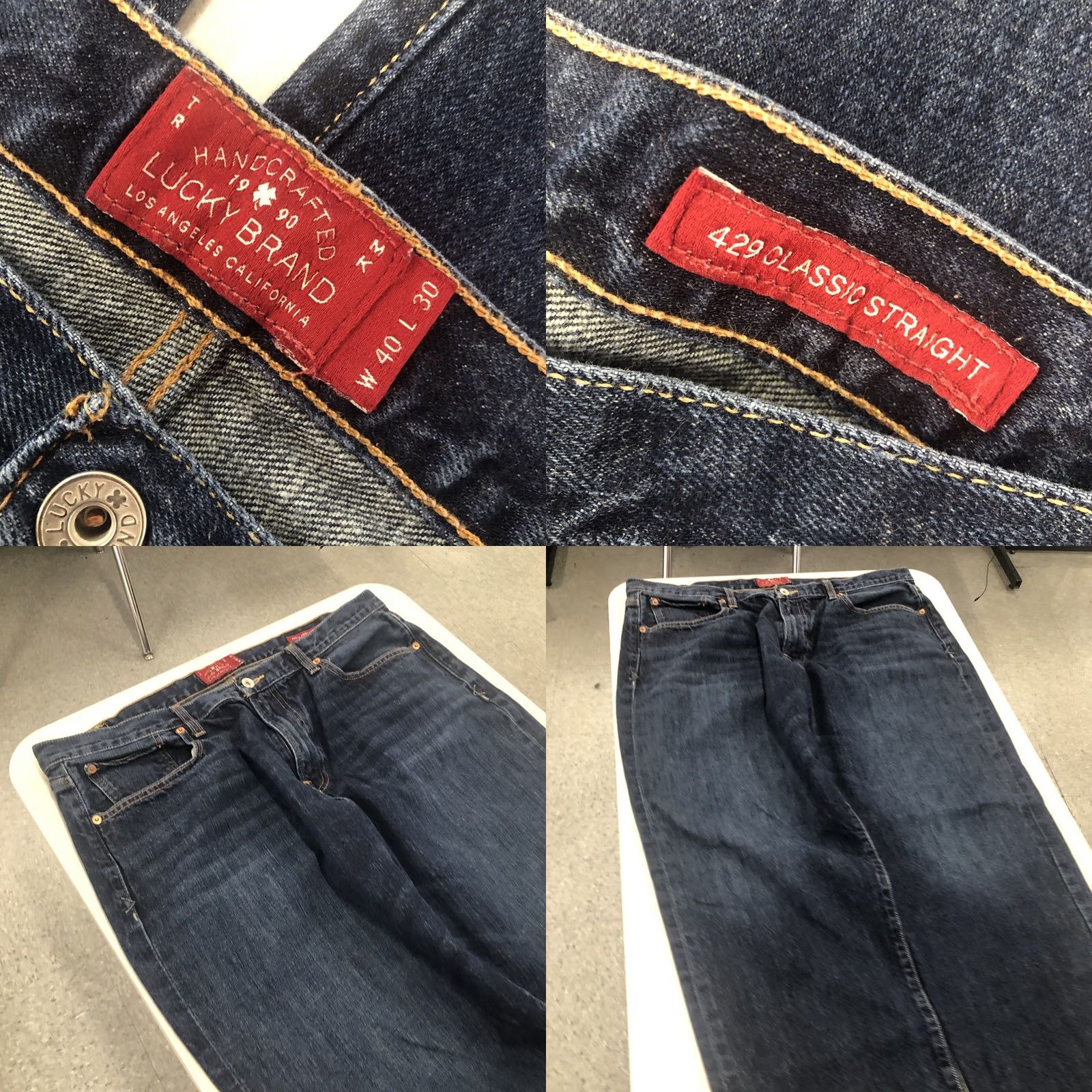 Lucky Brand Lucky Brand 429 Classic Straight Jeans Men 40x30 Blue Dark Wash Denim Logo 5-Pocket USA Jeans Size US 40 / EU 56 - 8 Thumbnail