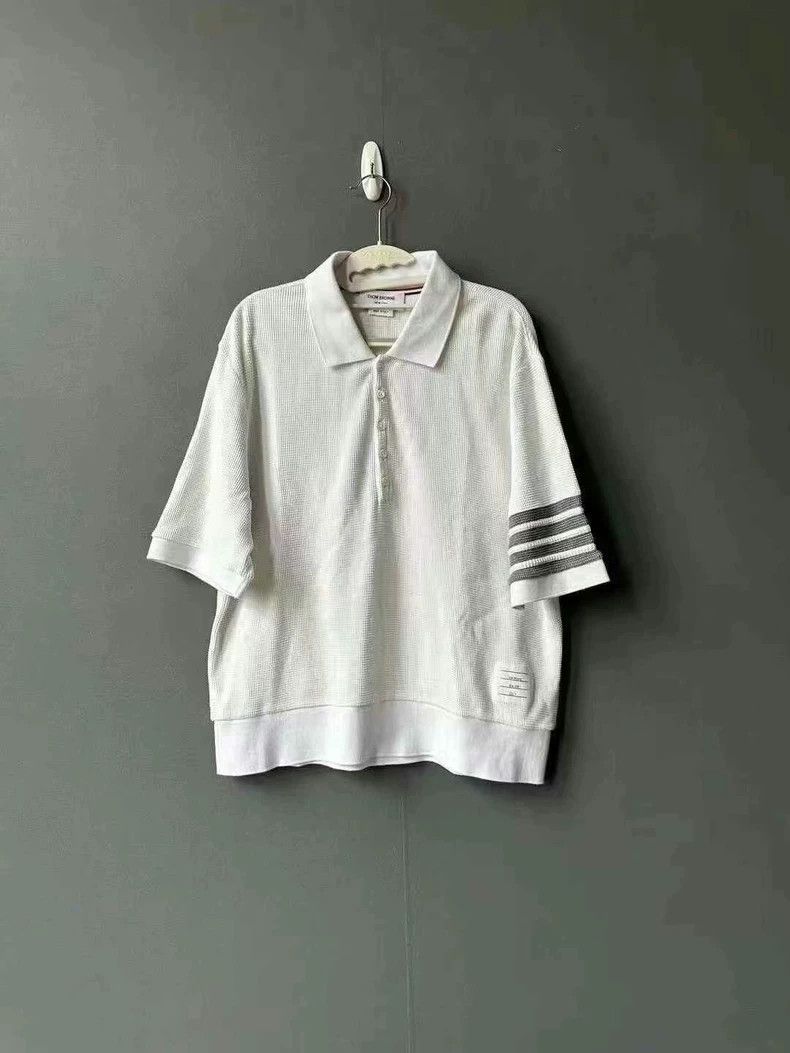Thom Browne Thom Browne White waffe polo sweatshirt 2505-Nextarrow Size US XL / EU 56 / 4 - 1 Thumbnail
