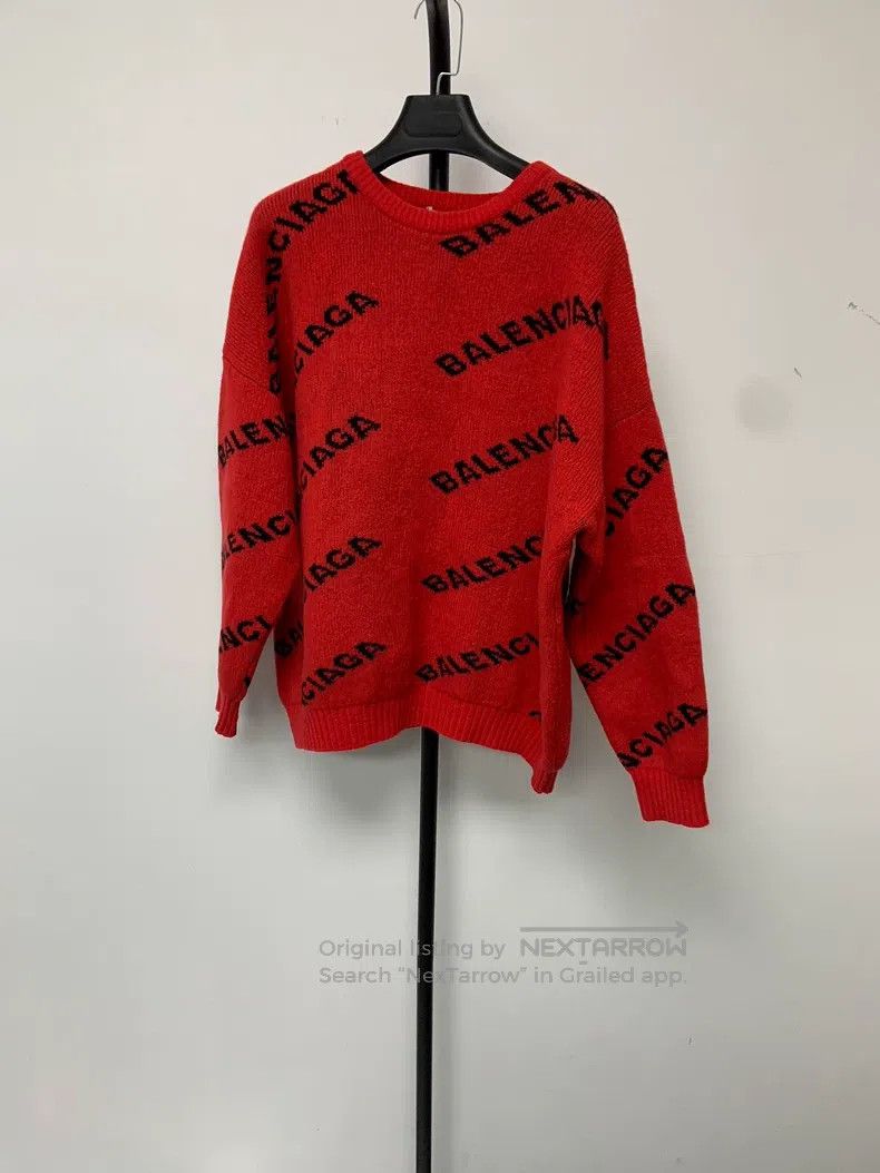 Balenciaga Balenciaga Letter Logo Printed Long Sleeve Sweater Size US M / EU 48-50 / 2 - 1 Thumbnail