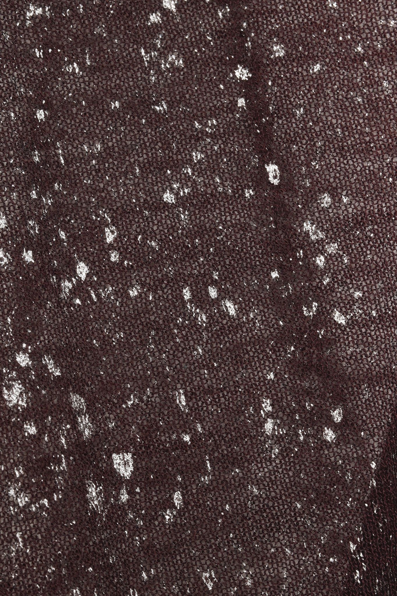 Sarah Pacini Sarah Pacini Burgundy Metallic-Splatter Knit Sweater Size ONE SIZE - 8 Thumbnail