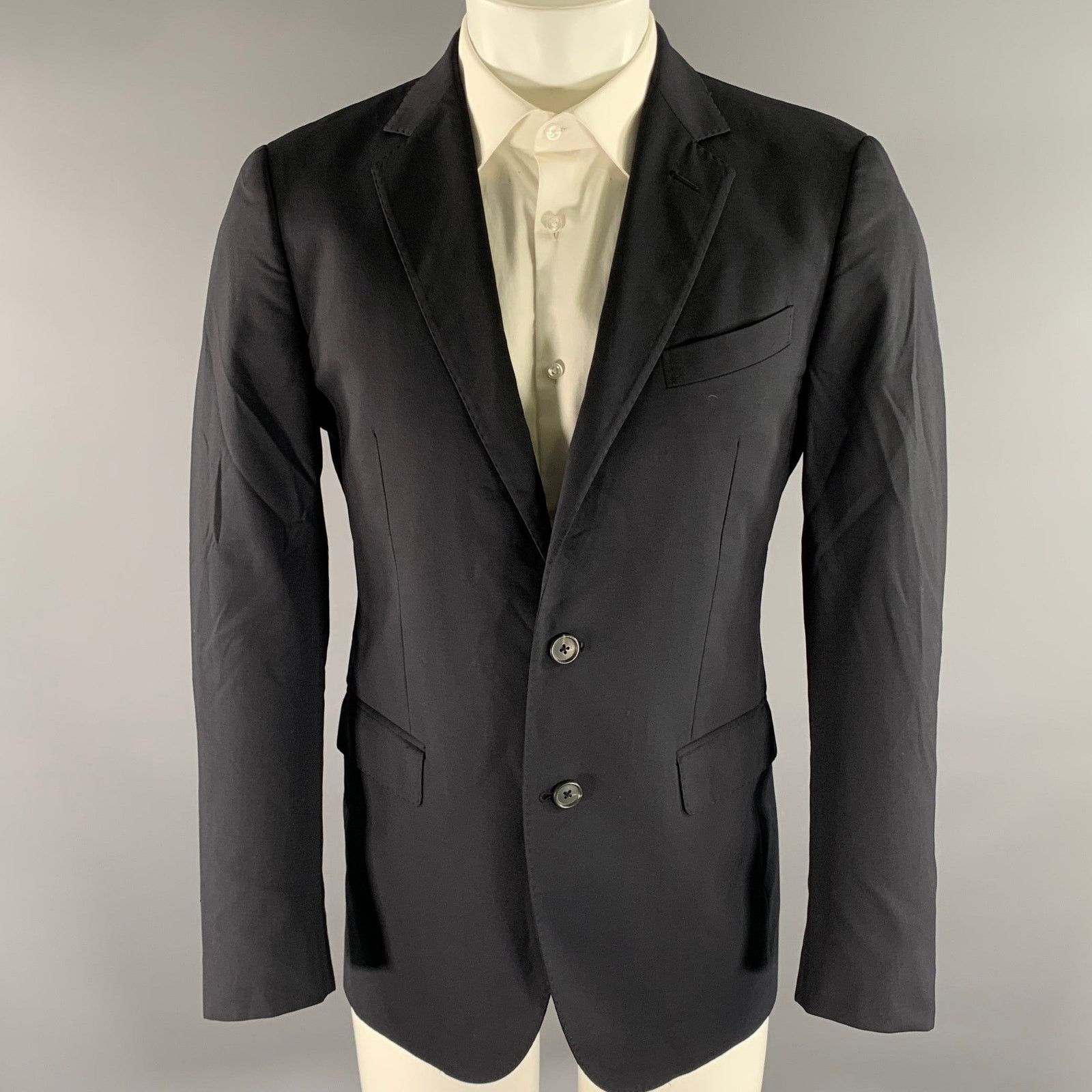 Lanvin LANVIN Size 38 Navy Wool Notch Lapel Sport Coat Size 38R - 1 Thumbnail
