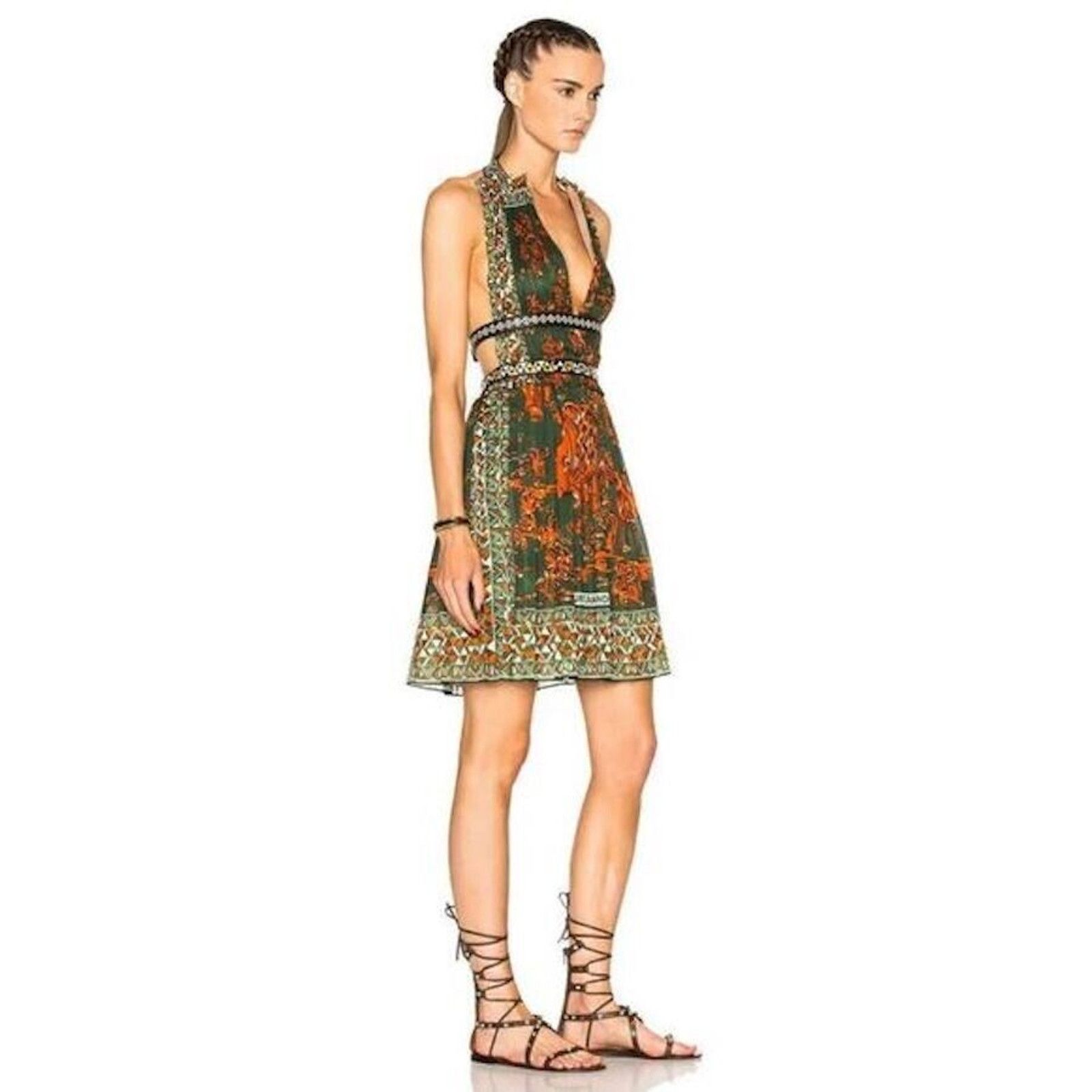Valentino Valentino Rockstud Brown Beaded Strap Gladiator Lace Up Size US 8 / IT 38 - 4 Thumbnail