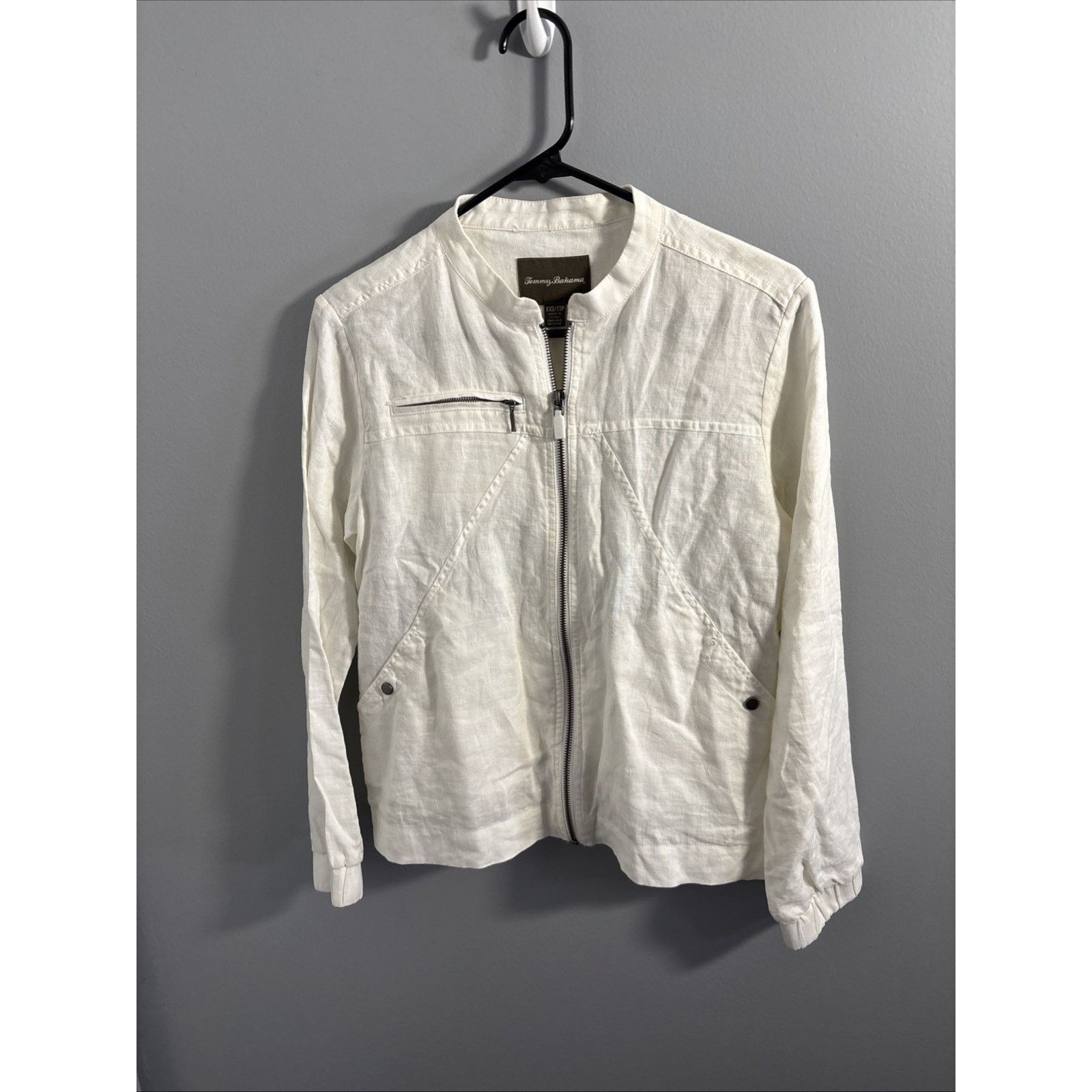 Tommy Bahama Tommy Bahama White Zip Up Jacket Xxs Size XXS / US 00 / IT 34 - 1 Thumbnail