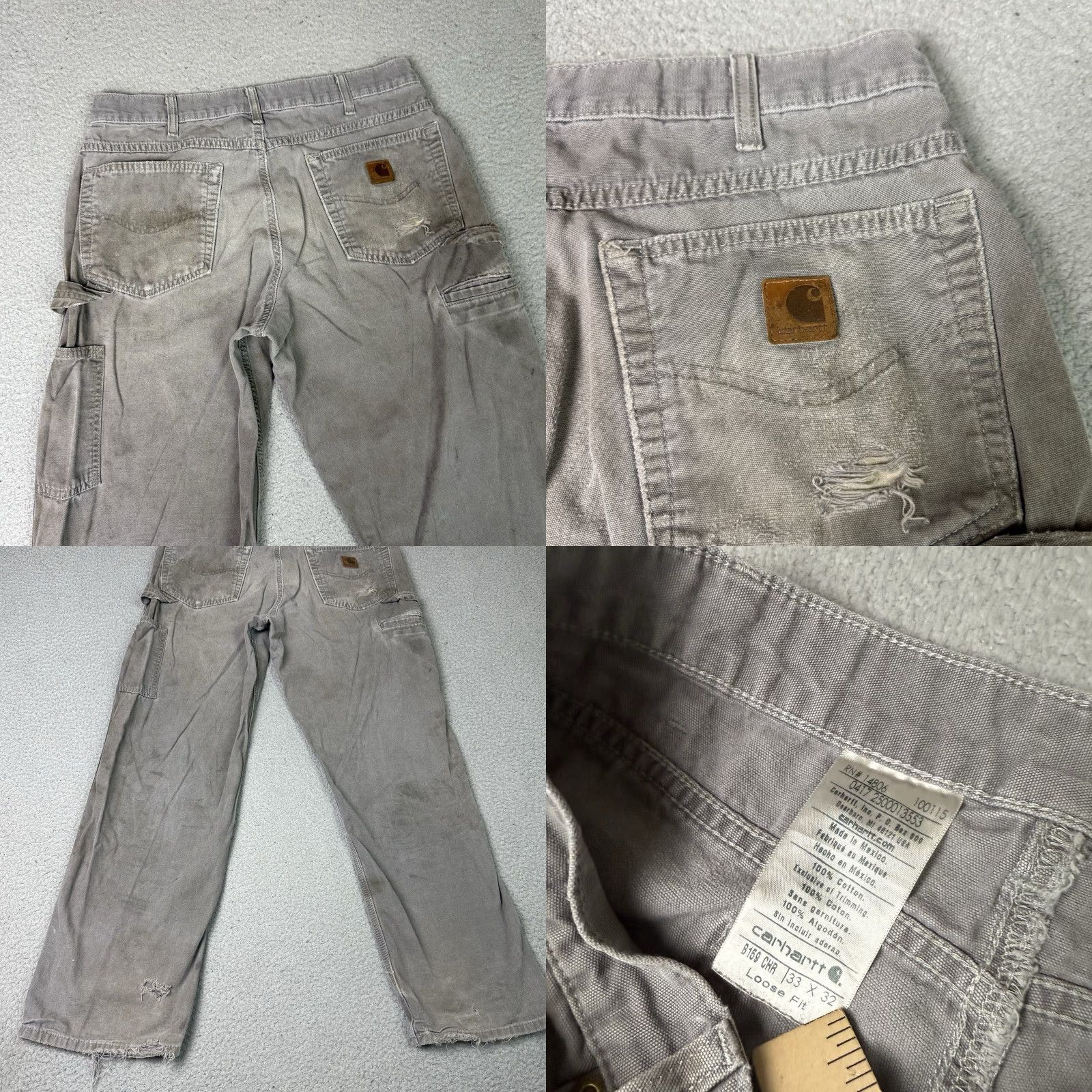 Carhartt Carhartt Pants Mens 33x32 Gray Relaxed Fit Carpenter Size US 33 - 8 Thumbnail