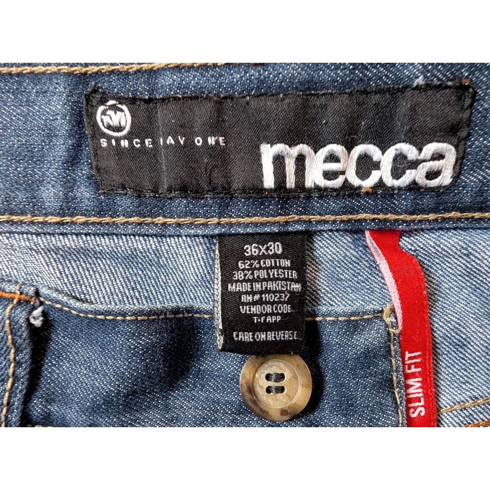Vintage VINTAGE Mecca Jeans Men 34x28 Blue Baggy Wide Leg Y2K Grunge Goth Hip Hop 90s USA PMID? Size US 36 / EU 52 - 5 Thumbnail