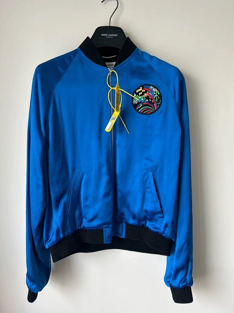 Saint Laurent Paris Saint Laurent Blue Shark Bomber Jacket- Size US L / EU 52-54 / 3 - 4 Thumbnail
