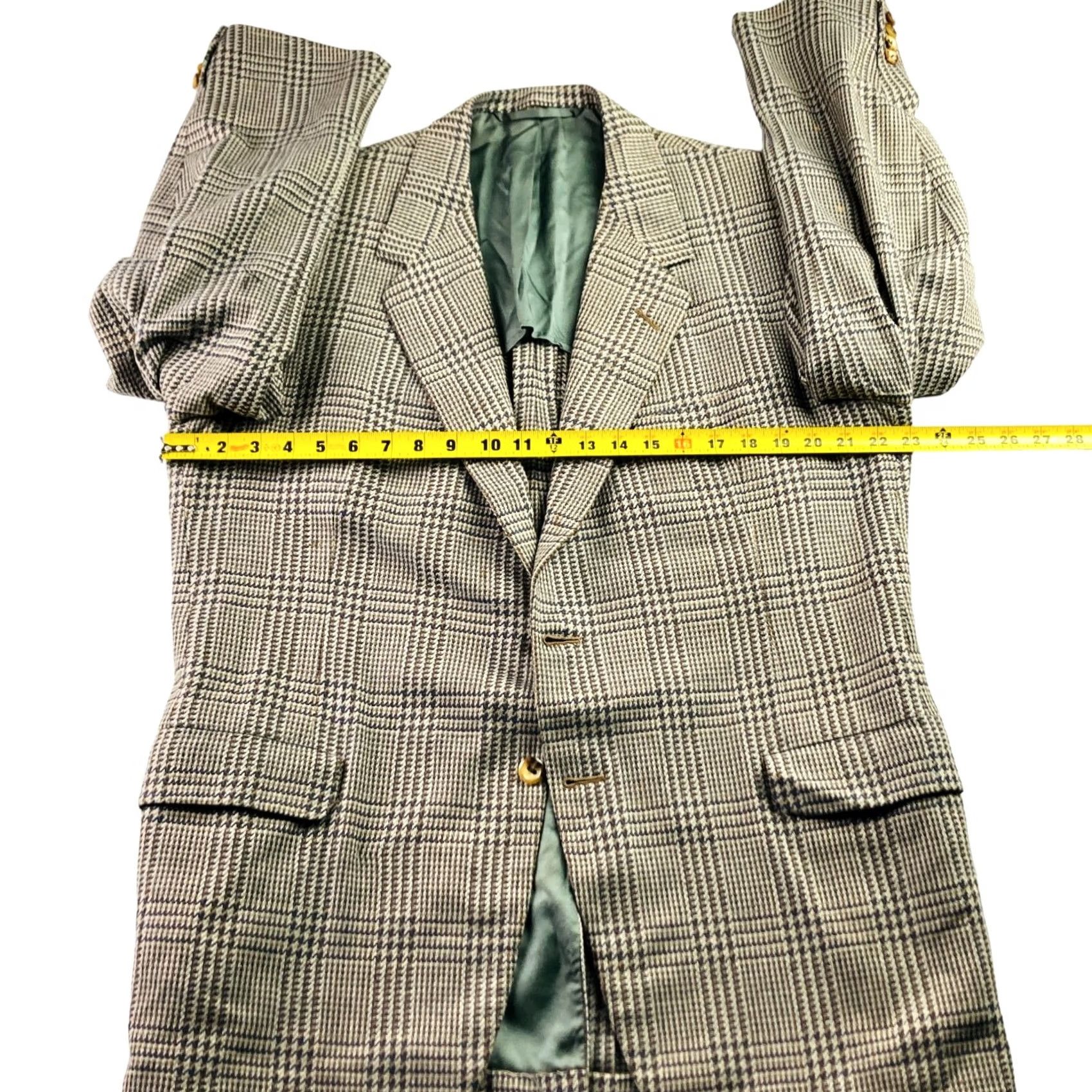 Vintage VINTAGE Oxxford Clothes Blazer Men 44 Long Wool Tweed Houndstooth Plaid 2-Button Jacket Mens Size 44R - 7 Thumbnail