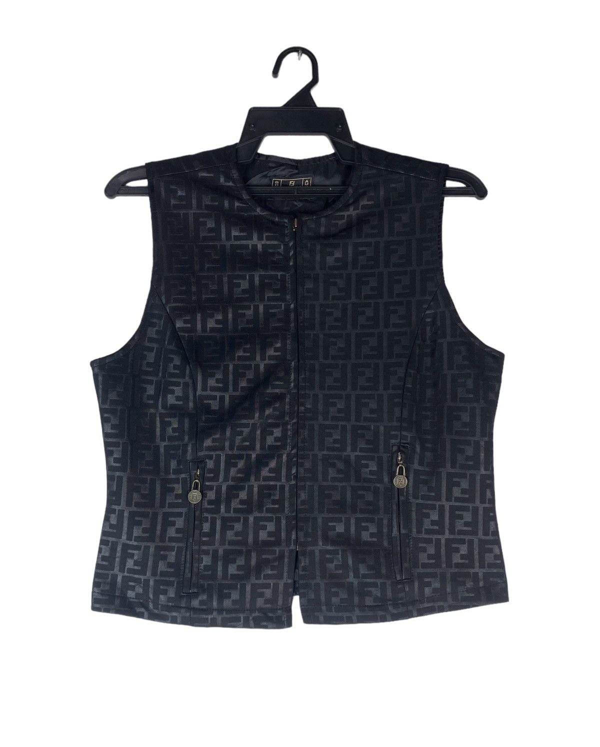 Fendi × Vintage Vtg 90s FENDI Zucca full monogram logo vest