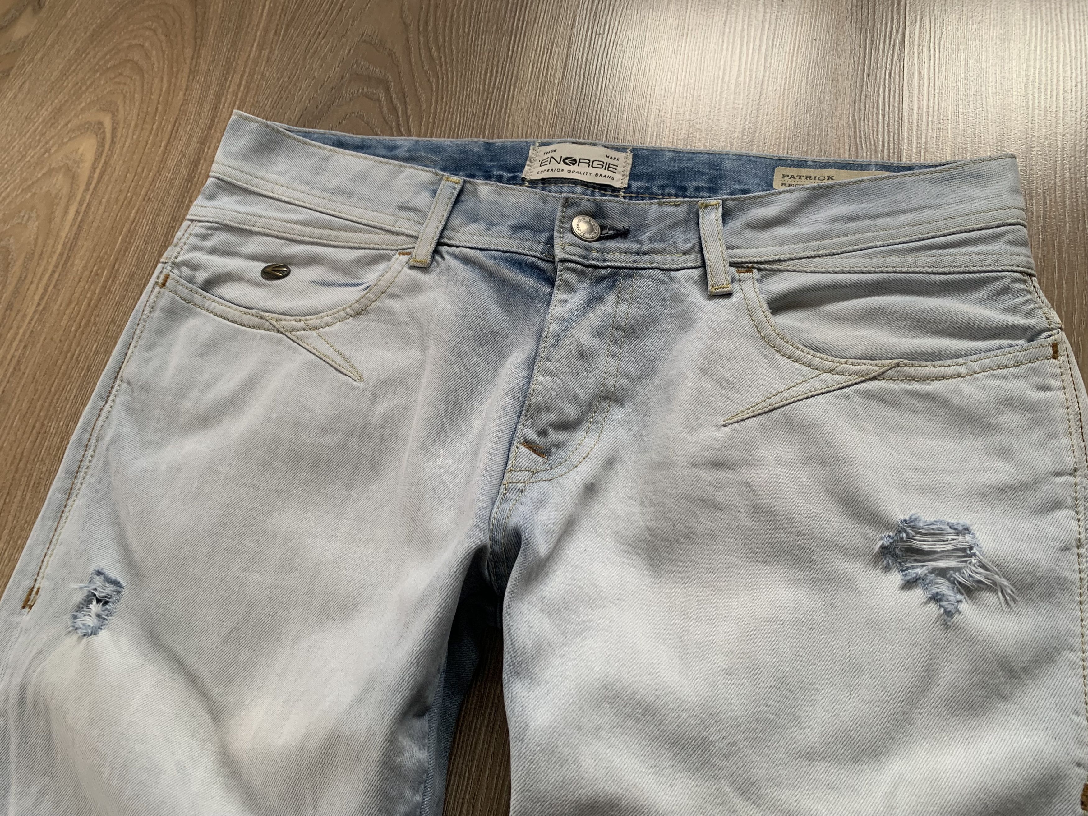 Energie Energie Patrick Distressed Light Blue Jeans Size US 33 - 4 Thumbnail