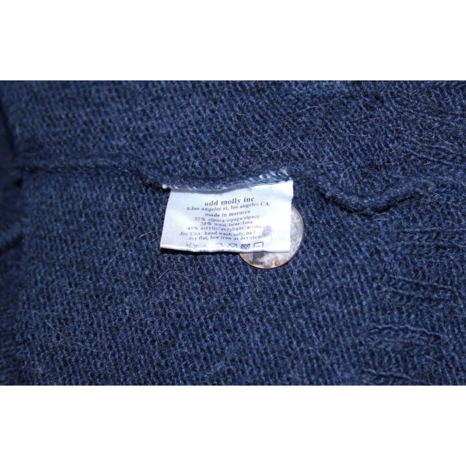 Vintage Odd Molly 336 womens navy alpaca wool cardigan wrap robe Size 2 M Blue Cardigan Womens 2 M Size XS / US 0-2 / IT 36-38 - 8 Thumbnail
