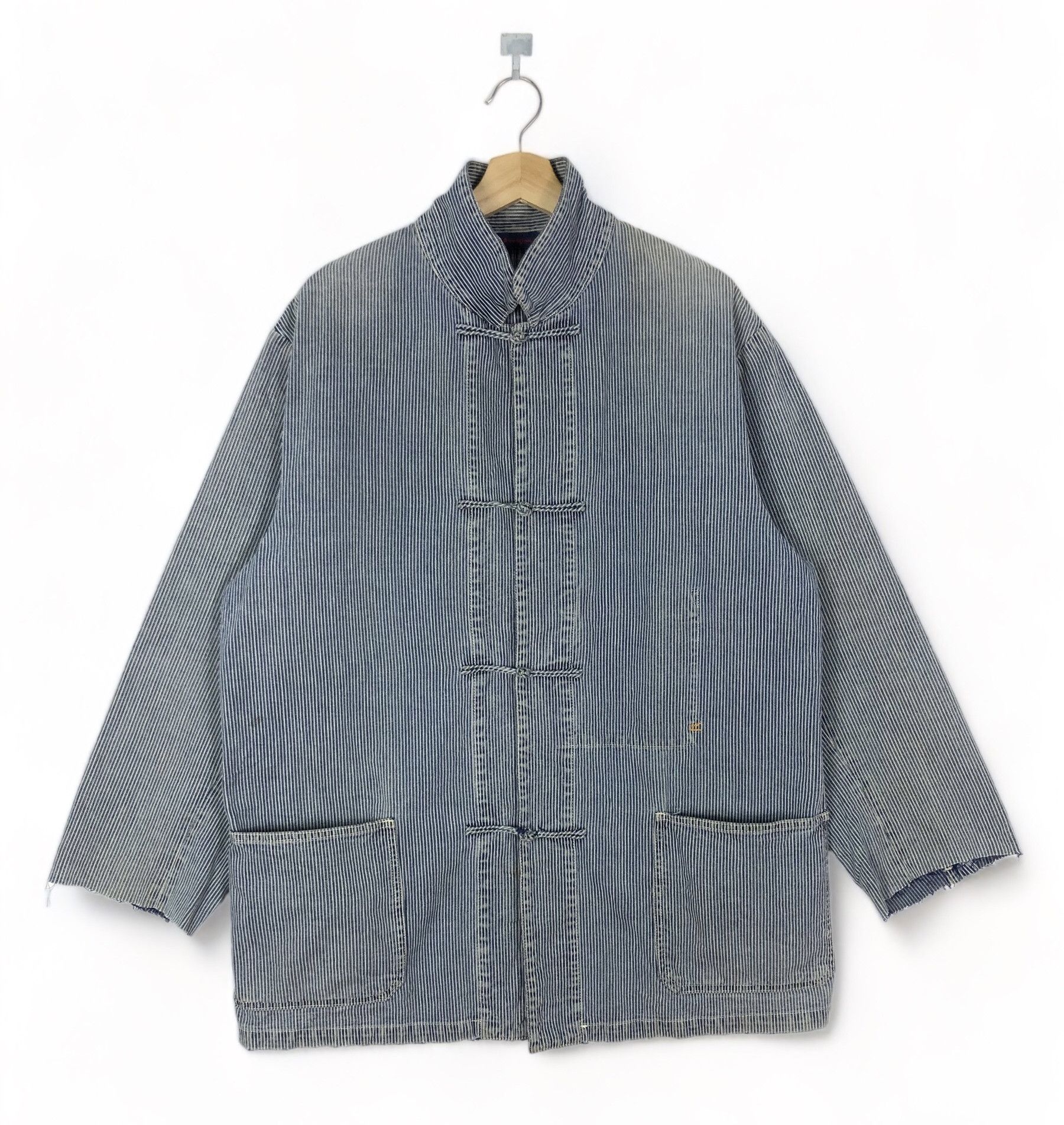 45rpm × Indigo × Vintage RARE🔥VINTAGE R BY 45RPM INDIGO HICKORY MANDARIN CHOREJACKET Size US L / EU 52-54 / 3 - 2 Thumbnail