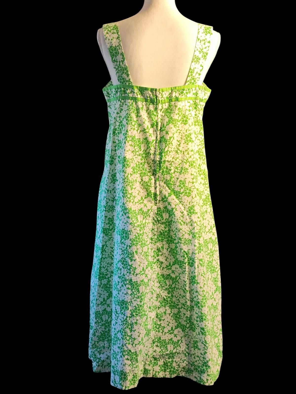 Other SunTanner Green and White Floral Women's Sundress Size XL / US 12-14 / IT 48-50 - 6 Thumbnail
