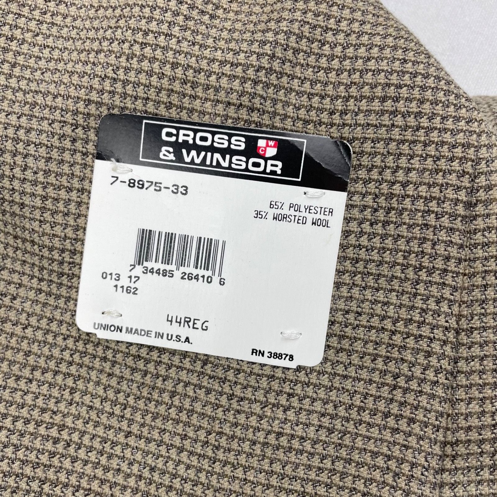 Other NEW Cross & Winsor Men's Wool Blend 2-Button Blazer Beige/Gr Size 44R - 6 Thumbnail